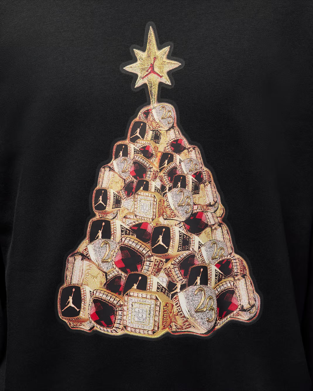 Jordan Brooklyn Fleece Mens Holiday 2025 Crew Neck Sweatshirt Black Gold 2