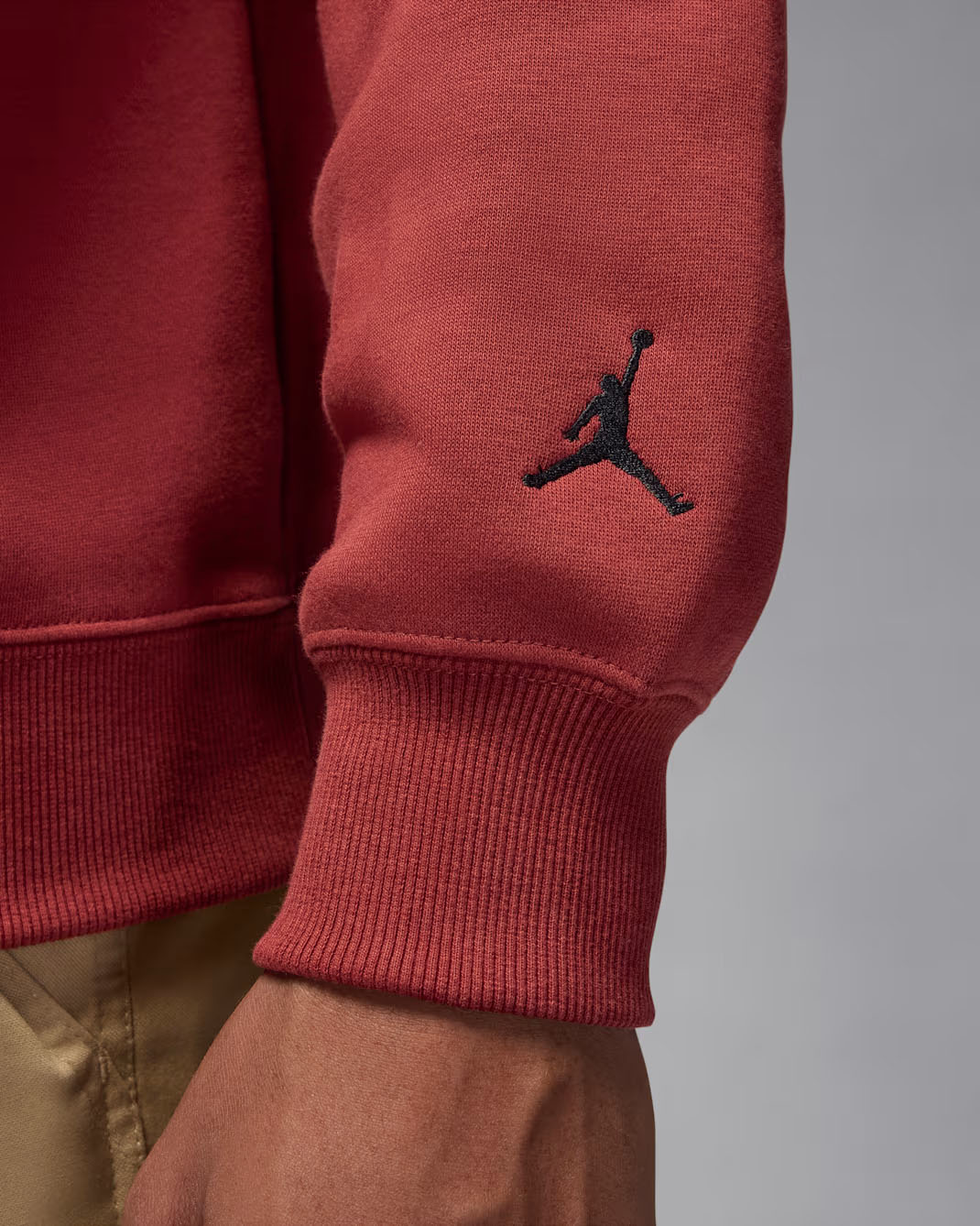 Jordan Brooklyn Fleece Mens Holiday 2025 Crew Neck Sweatshirt Redstone 3