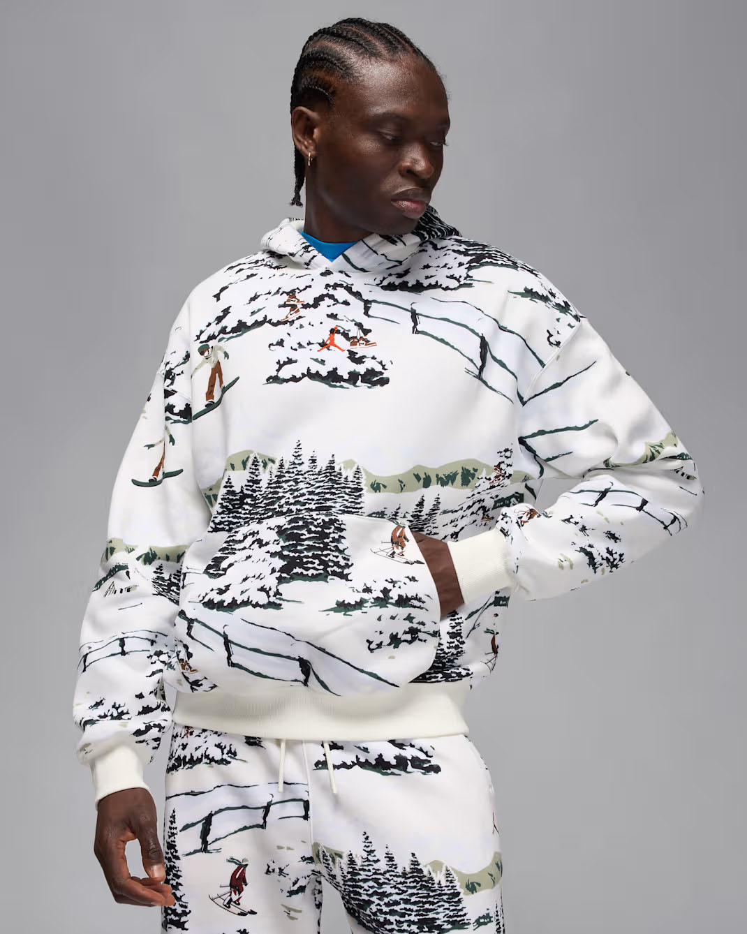 Jordan Brooklyn Fleece Mens Holiday Mountainside Pullover Hoodie Sail 1