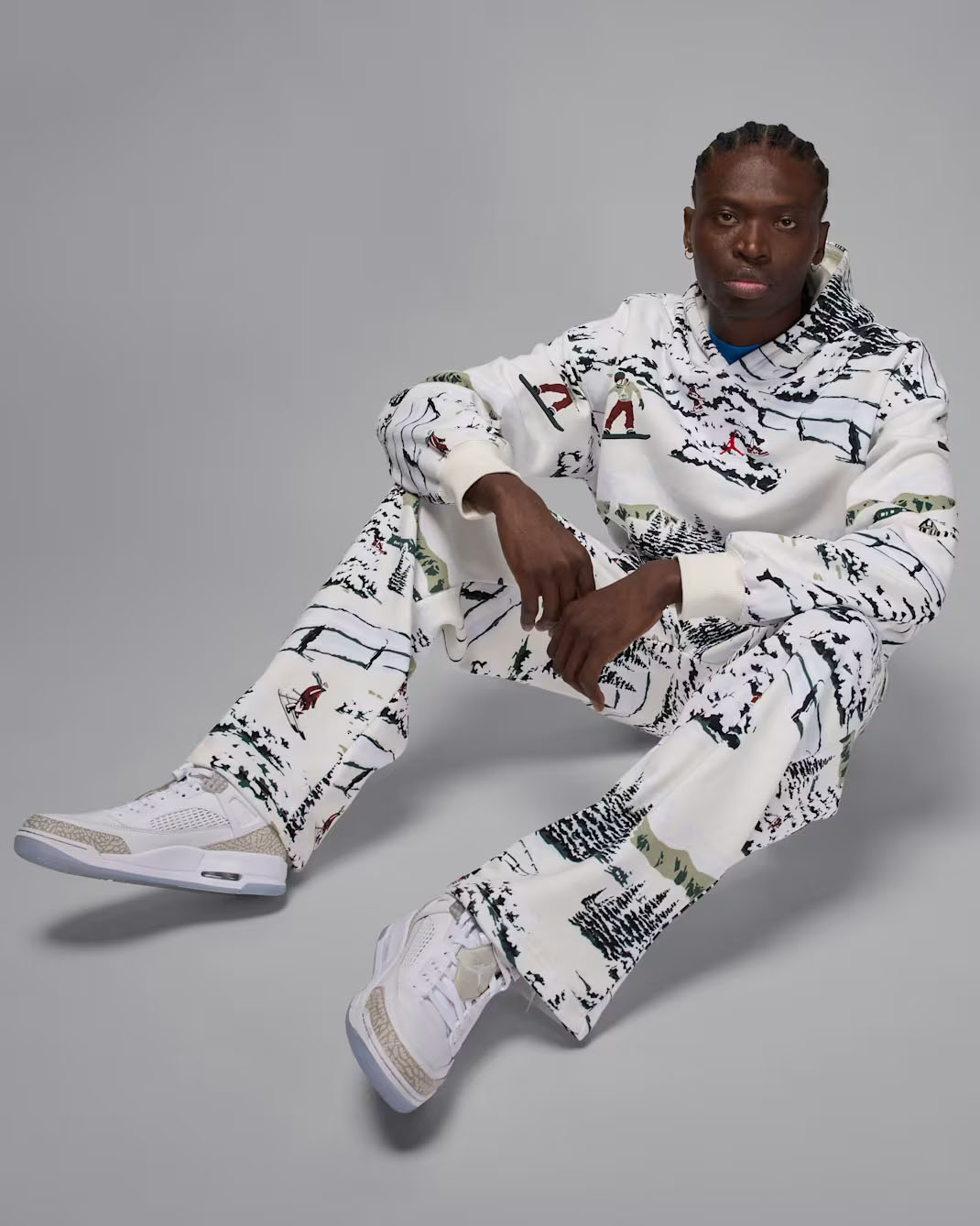 Jordan Brooklyn Fleece Mens Holiday Mountainside Pullover Hoodie and Pants Sail Outfit
