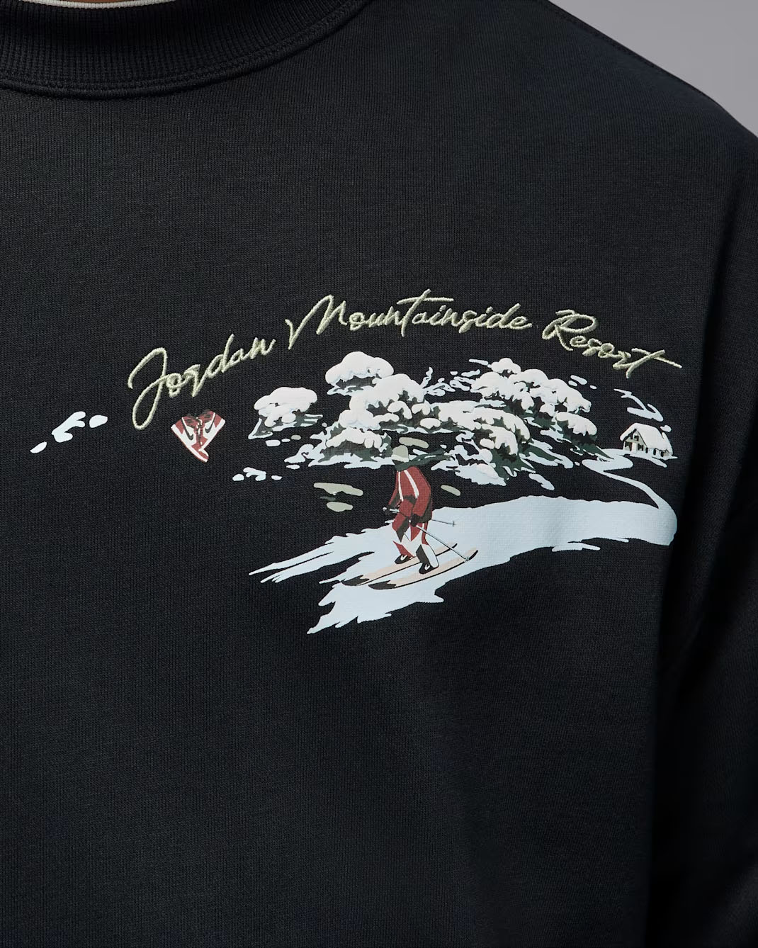 Jordan Brooklyn Fleece Mens Mountainside Crew Neck Sweatshirt Black 2