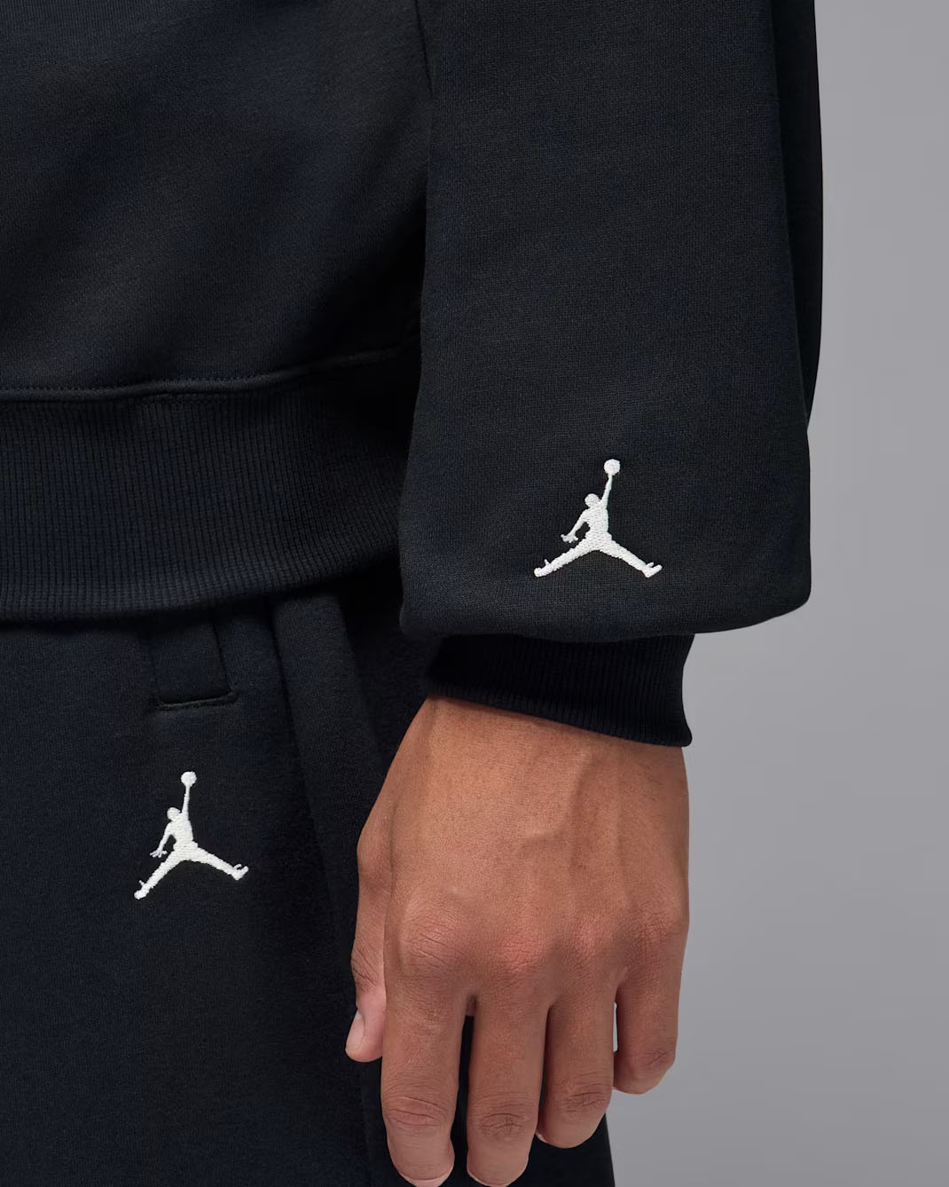 Jordan Brooklyn Fleece Mens Mountainside Crew Neck Sweatshirt Black 3