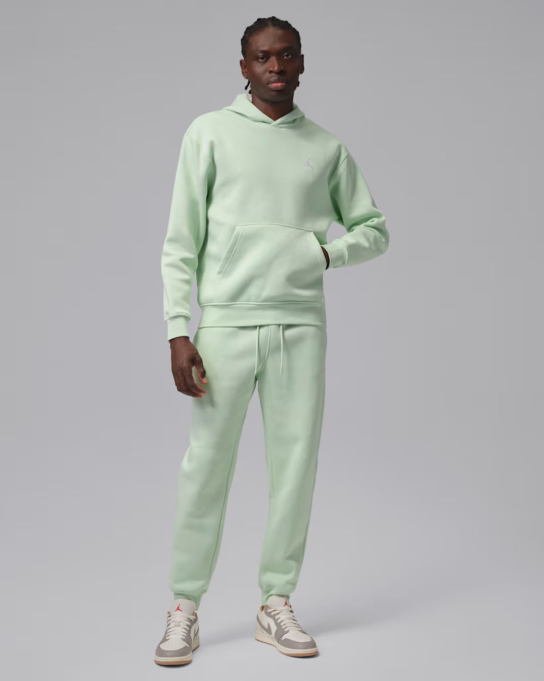 Jordan Brooklyn Fleece Men's Pullover Hoodie and Pants Jade Aura