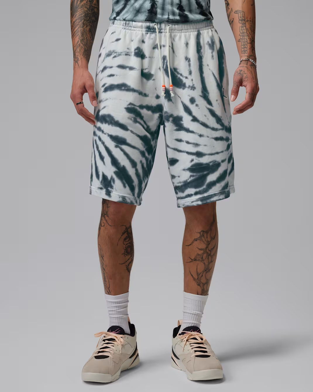 Jordan Brooklyn Fleece Men's Tie-Dye Festival Shorts Sail Off Noir Black 1