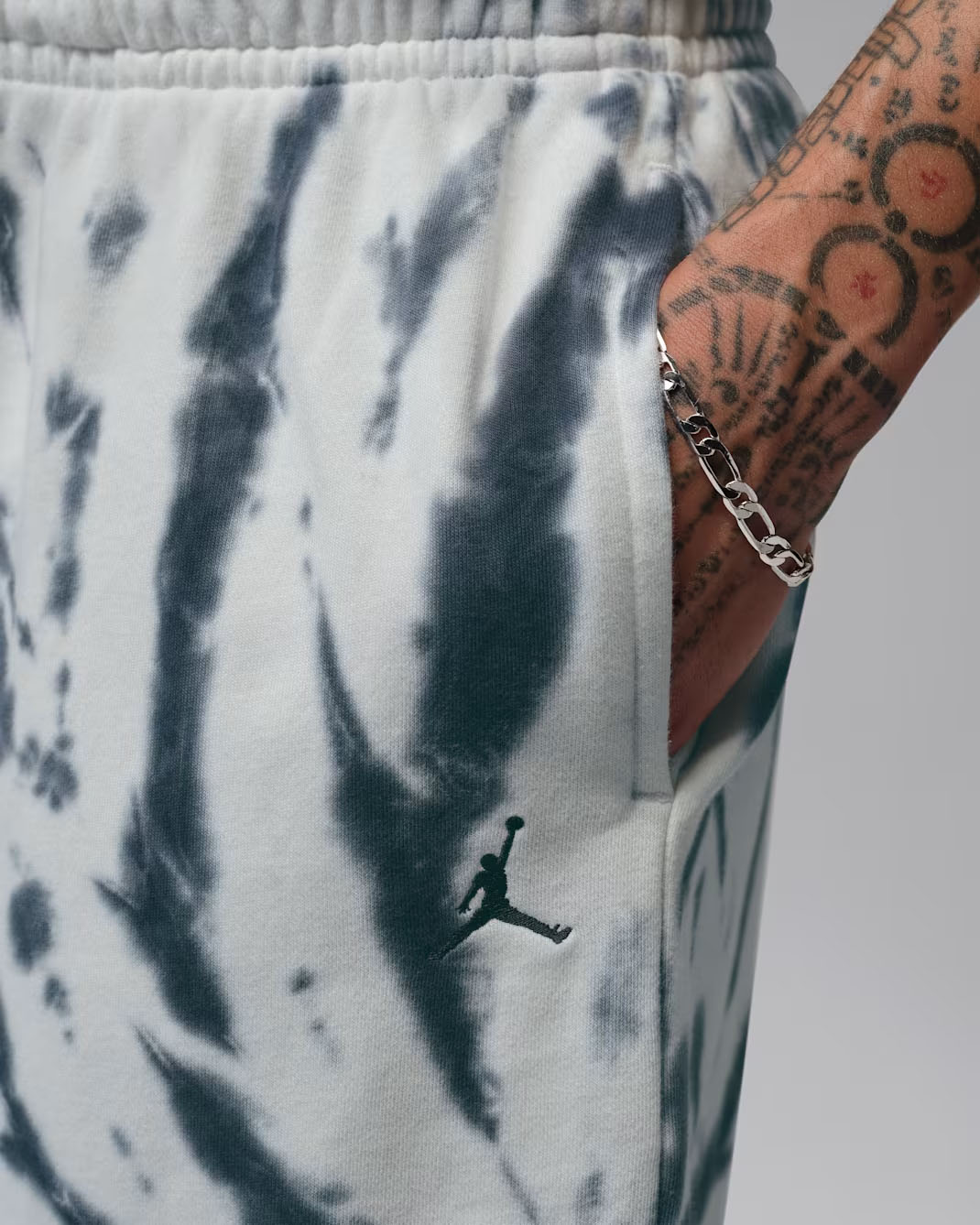 Jordan Brooklyn Fleece Men's Tie-Dye Festival Shorts Sail Off Noir Black 2