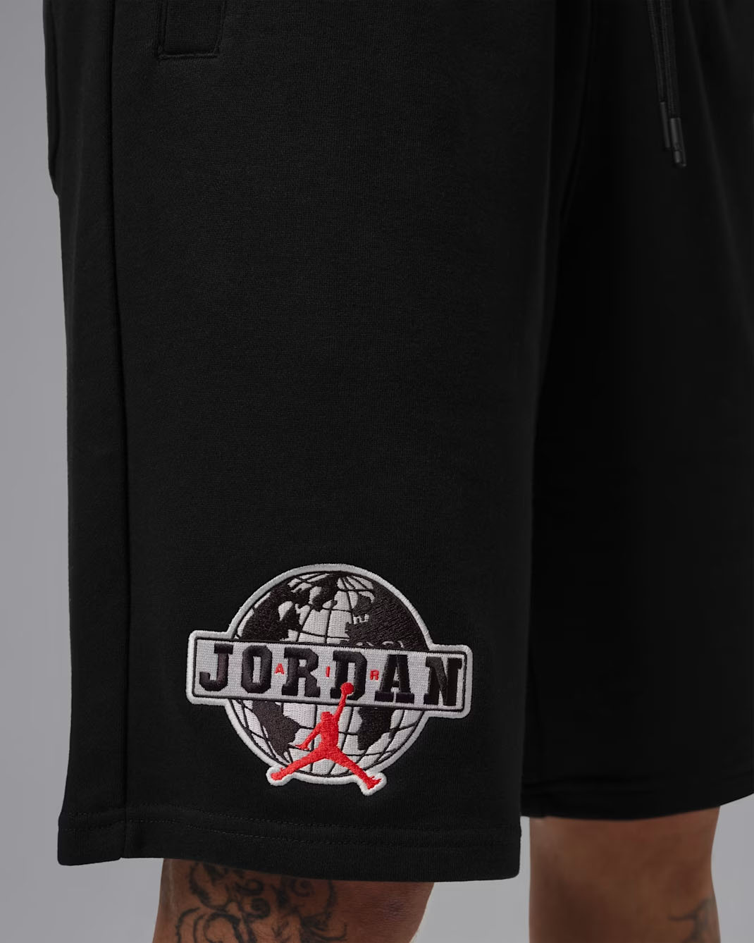 Jordan Brooklyn Fleece Men's Worldwide Shorts Black White Chili Red 3