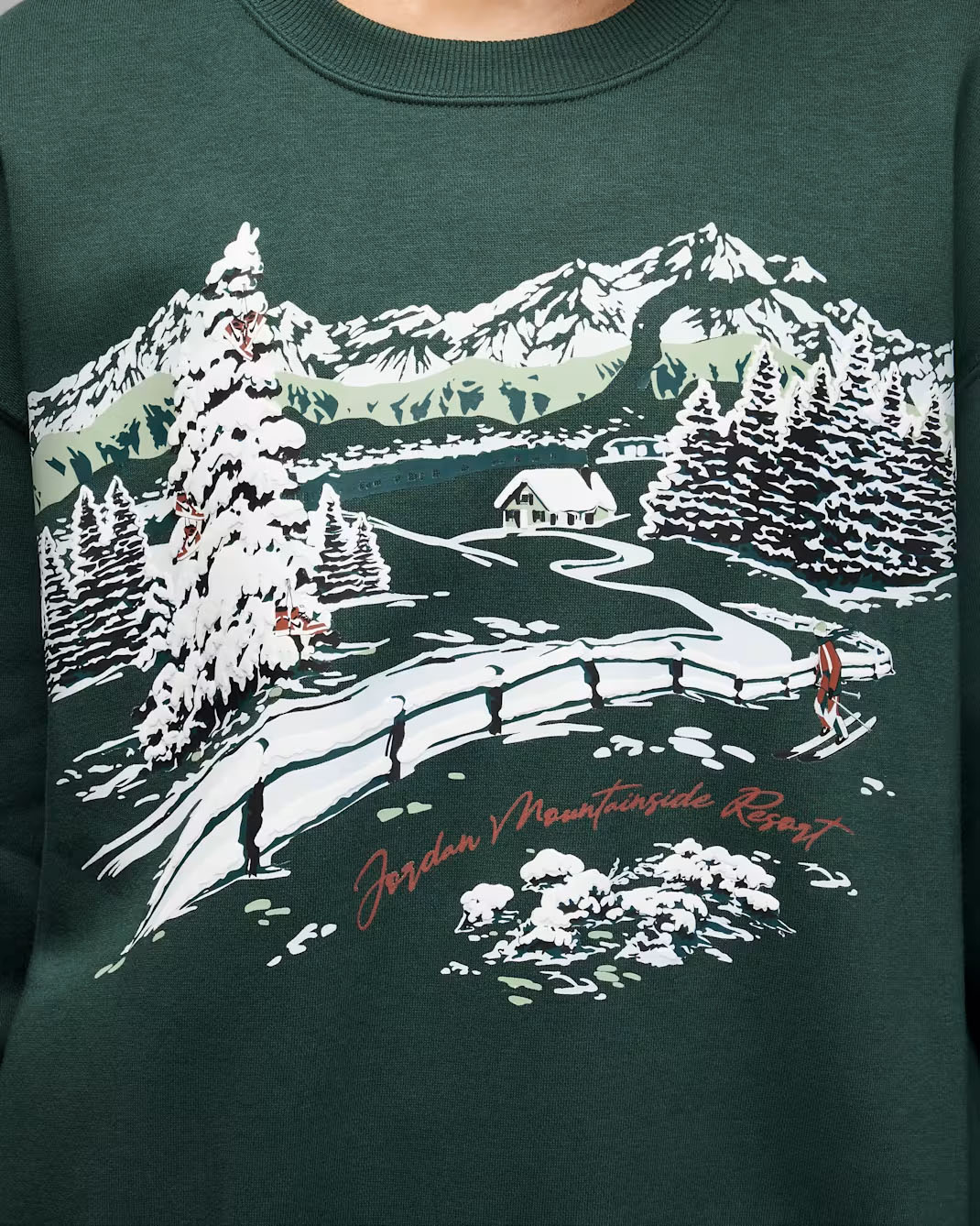 Jordan Brooklyn Fleece Womens Holiday 2025 Crew Neck Sweatshirt Midnight Green 1