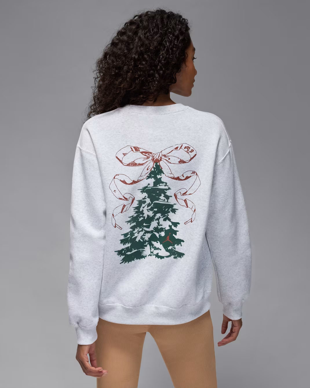 Jordan Brooklyn Fleece Womens Holiday Tree 2025 Sweatshirt Birch Heather 2