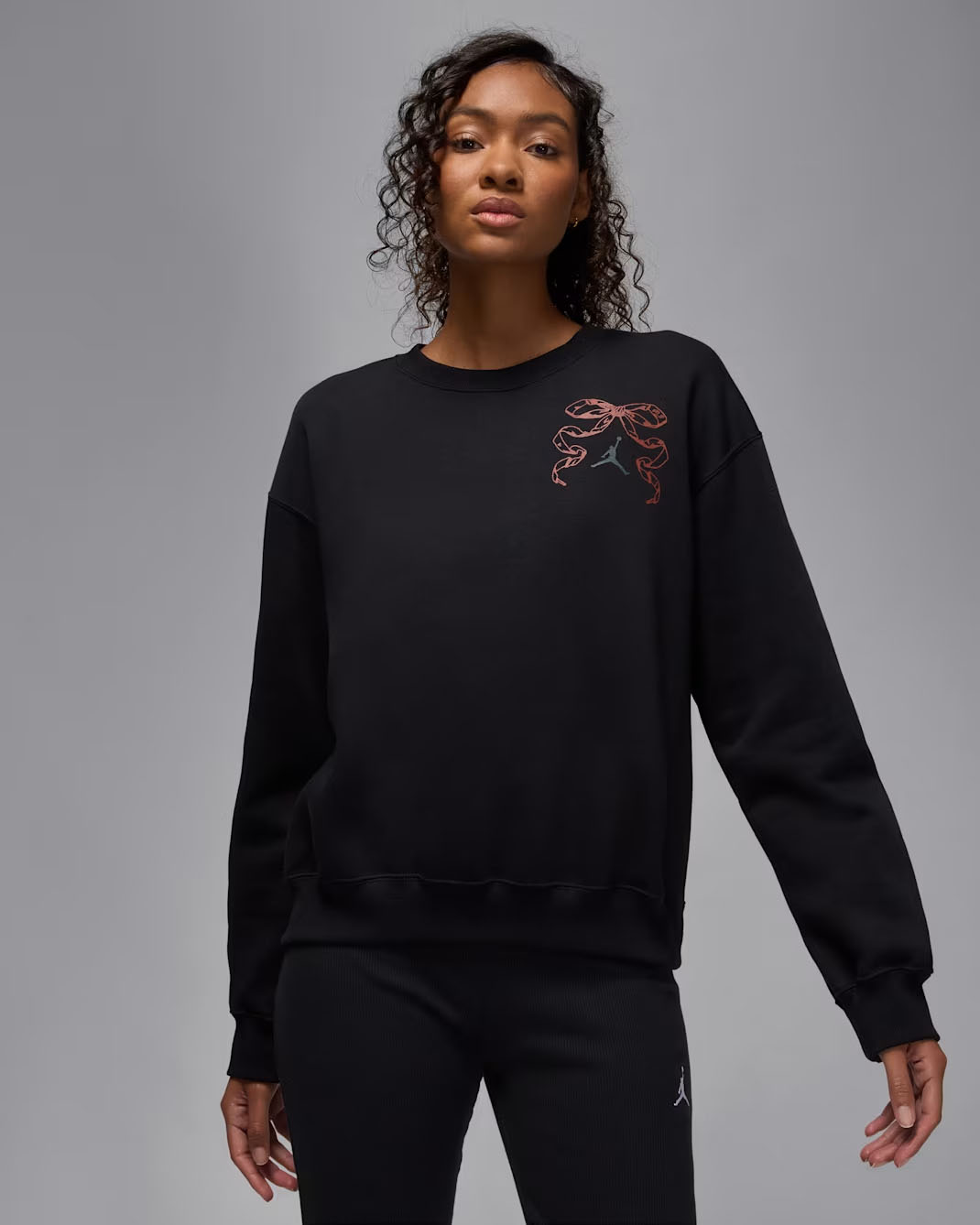 Jordan Brooklyn Fleece Womens Holiday Tree 2025 Sweatshirt Black 1