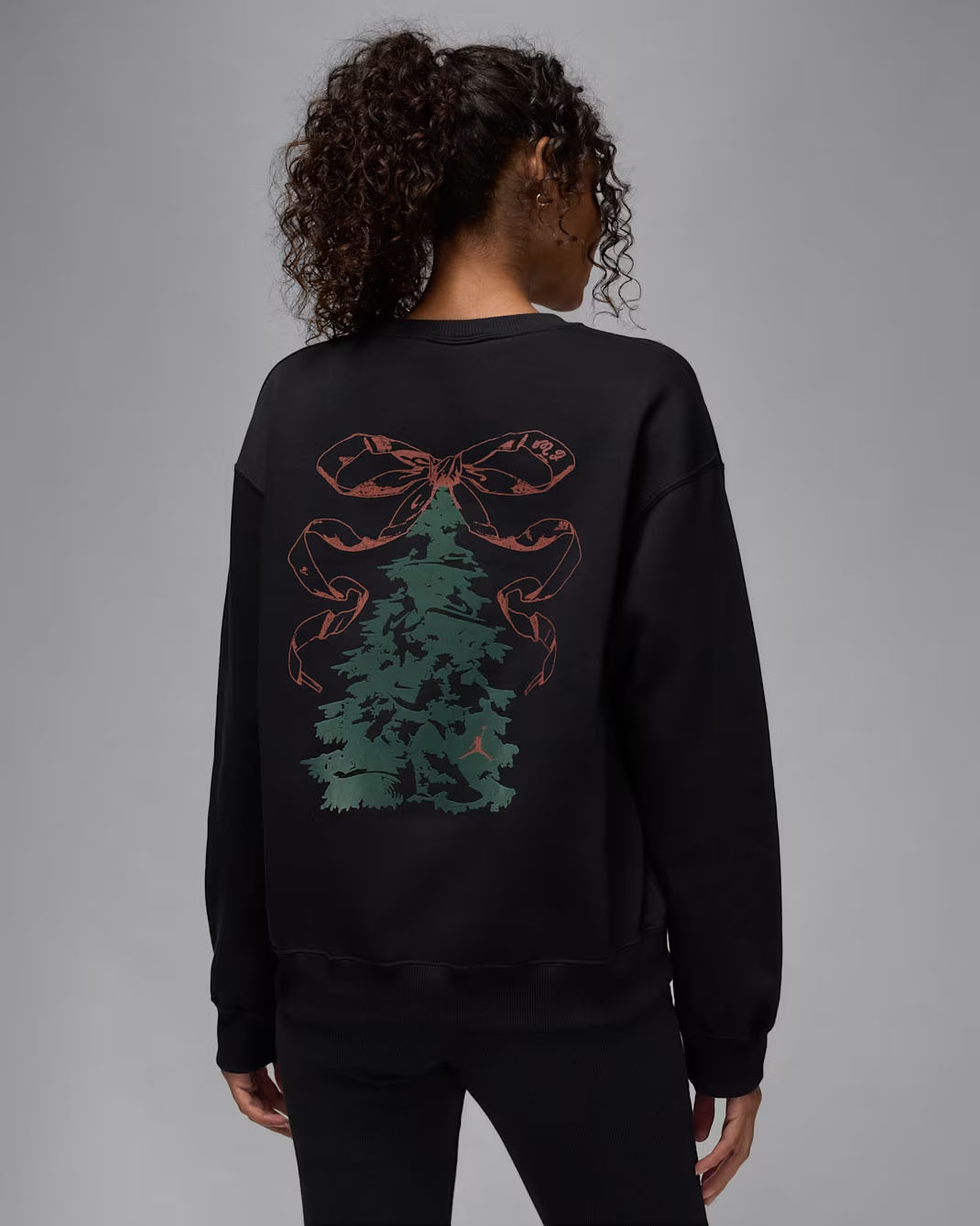 Jordan Brooklyn Fleece Womens Holiday Tree 2025 Sweatshirt Black 2