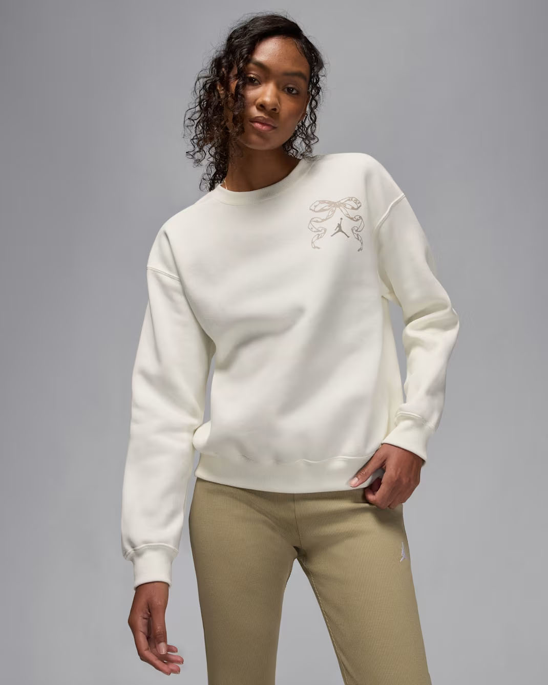 Jordan Brooklyn Fleece Womens Holiday Tree 2025 Sweatshirt Sail 1