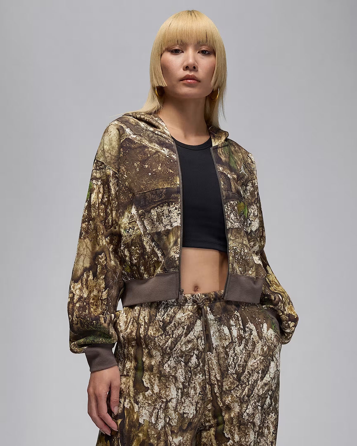 Jordan Brooklyn Fleece Womens Realtree Mod Crop Full Zip Hoodie
