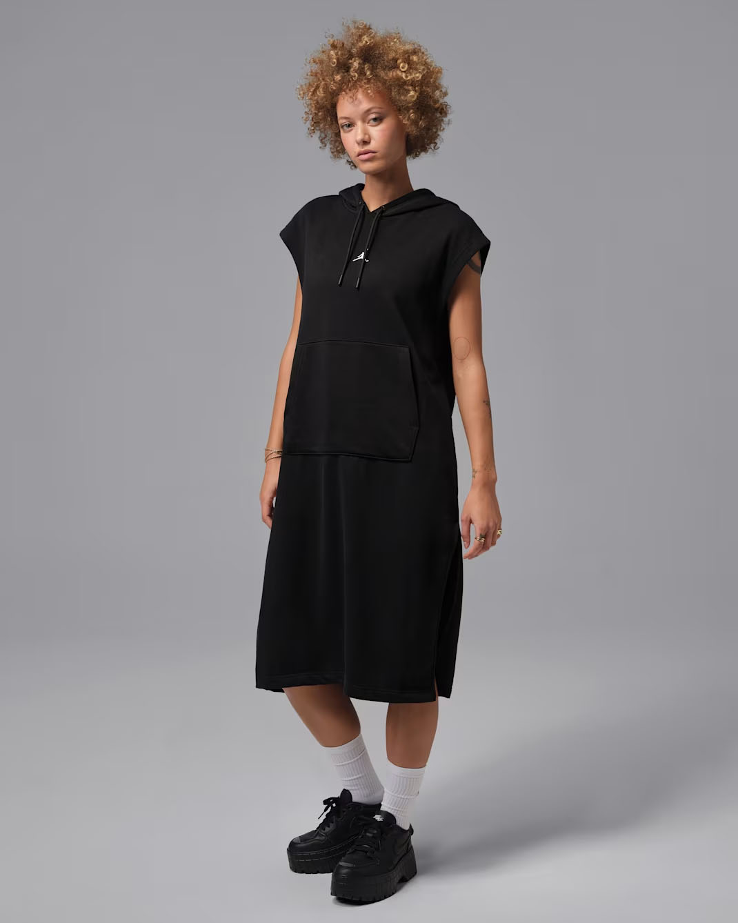 Jordan Brooklyn Fleece Women's Sleeveless Hooded Dress Black White