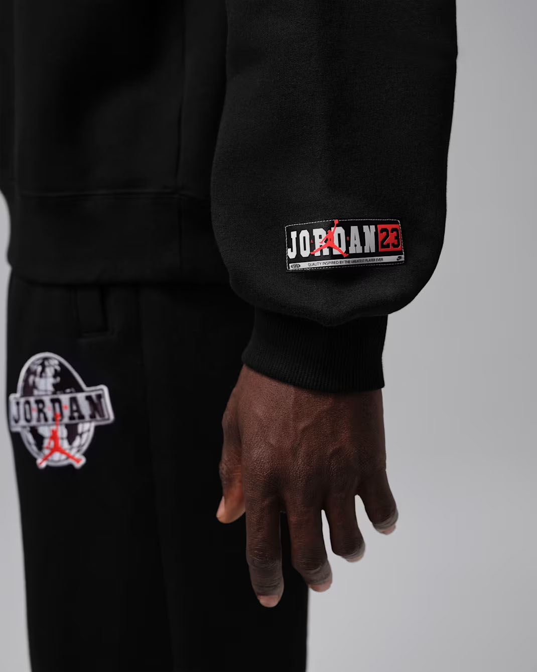 Jordan-Brooklyn-Mens-Crew-Neck-Sweatshirt-Black-Chili-Red-5