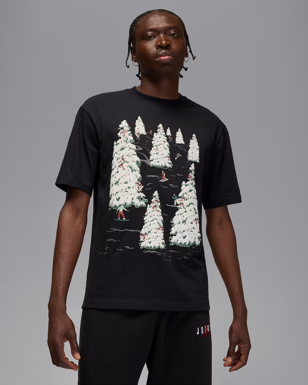Jordan Brooklyn Mens Holiday 2025 Mountainside T Shirt Black 1