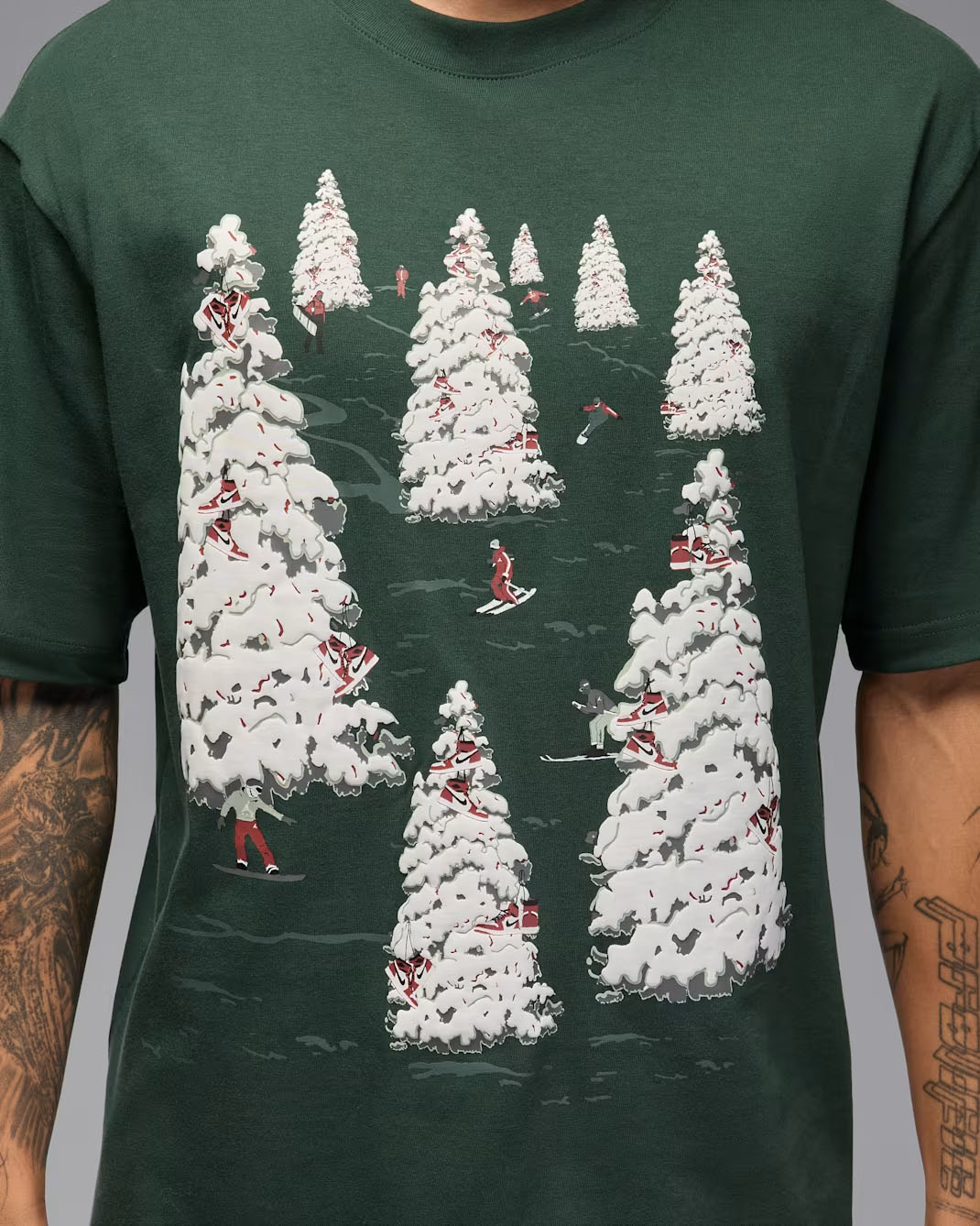 Jordan Brooklyn Mens Holiday 2025 T Shirt Midnight Green 1
