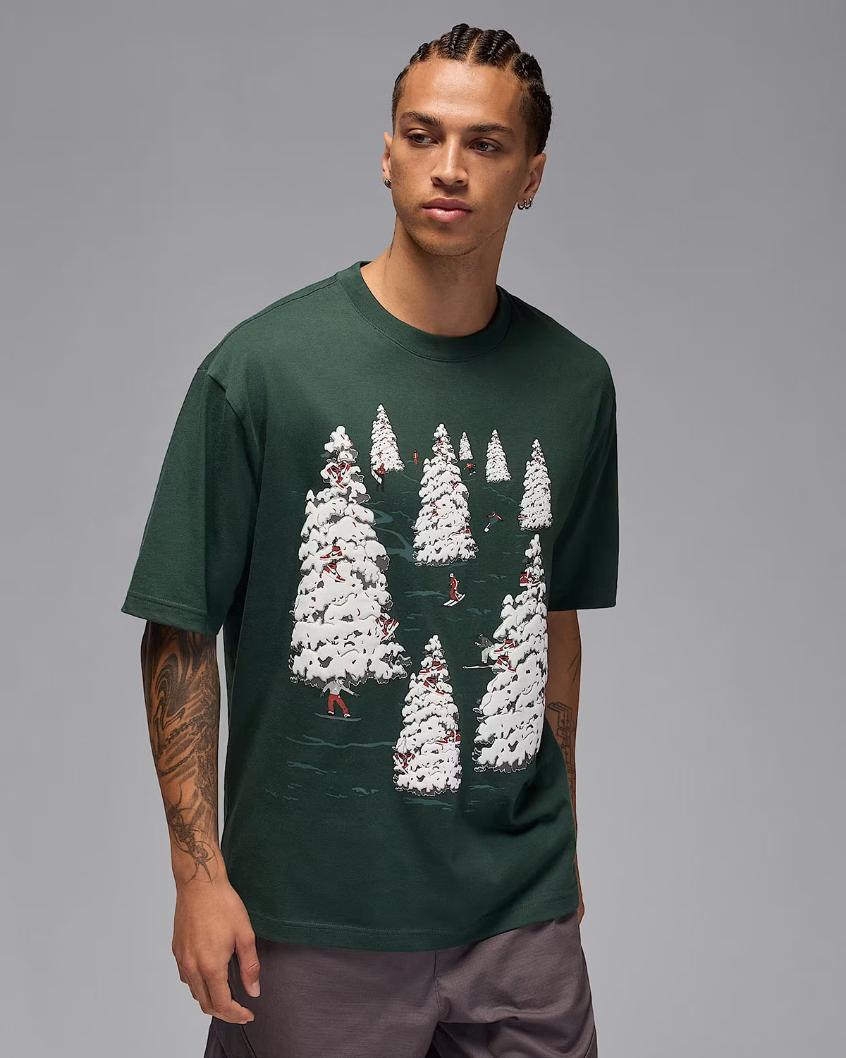 Jordan Brooklyn Mens Holiday 2025 T Shirt Midnight Green