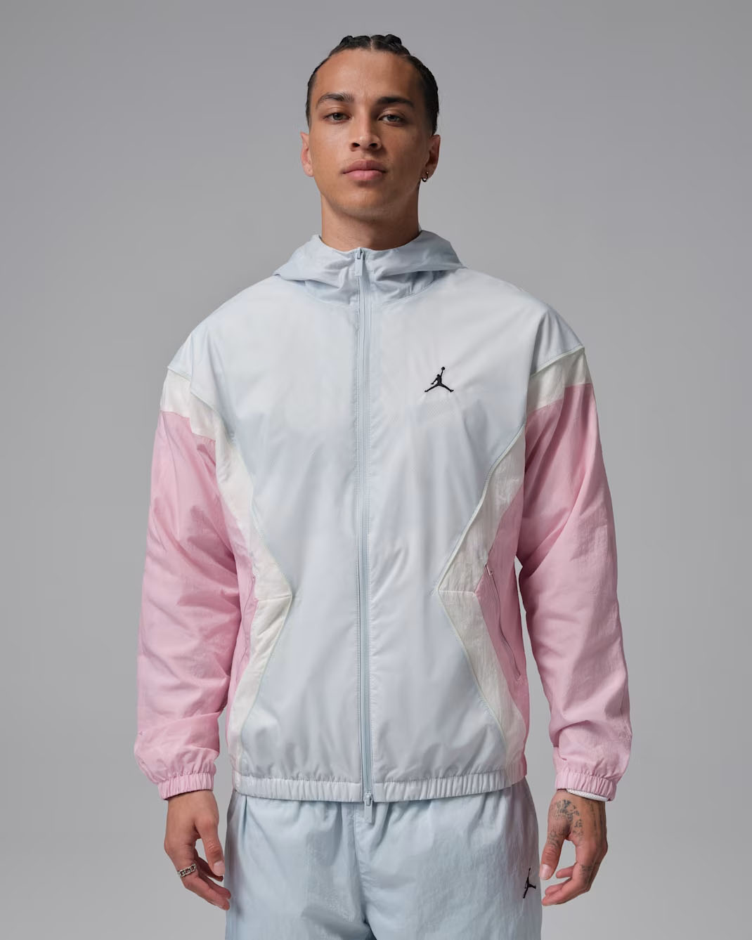 Jordan Brooklyn Men's Hooded Draft Jacket Aura Iced Carmine 1