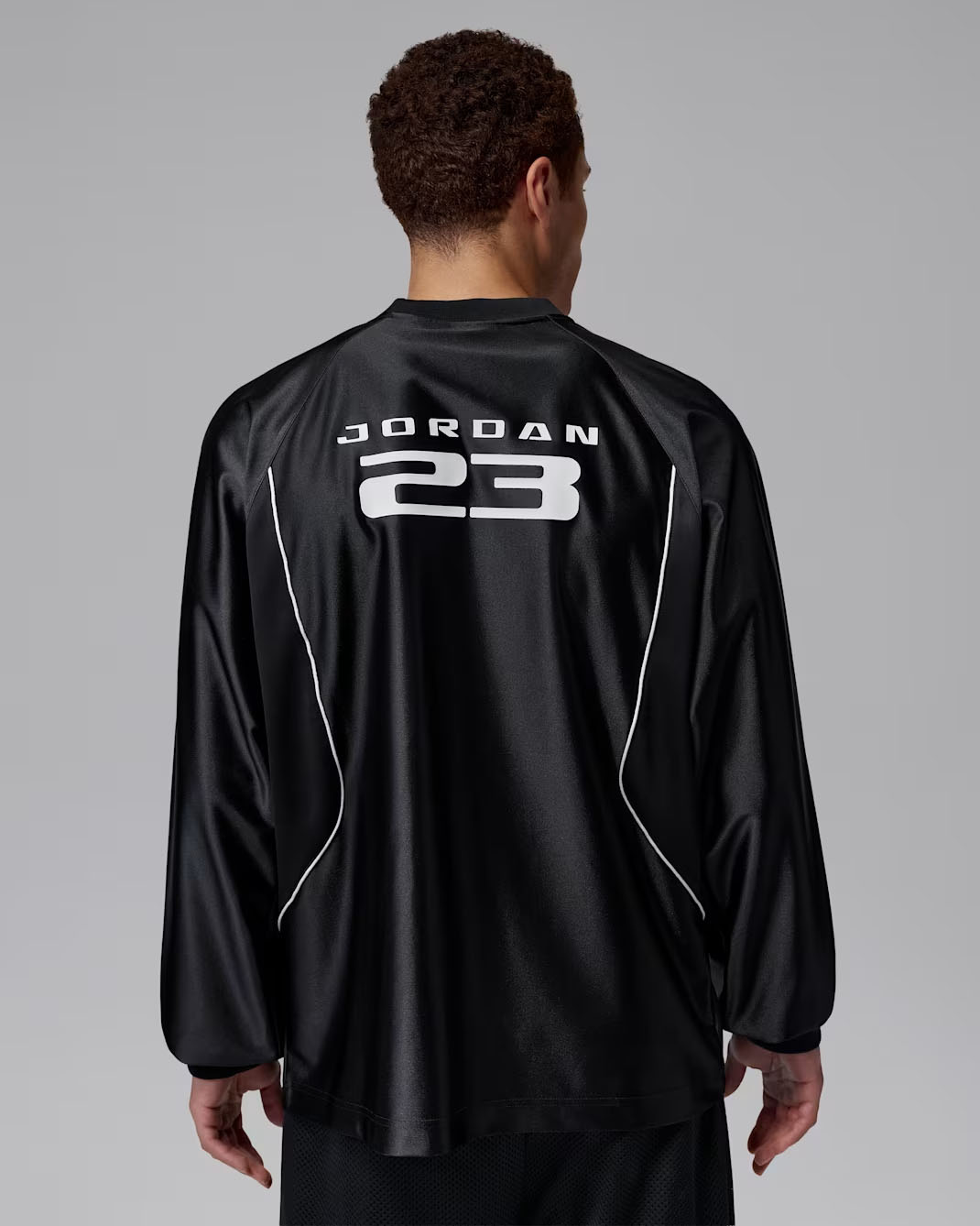 Jordan Brooklyn Men's Long-Sleeve Goalie Top Black White Metallic Silver 2