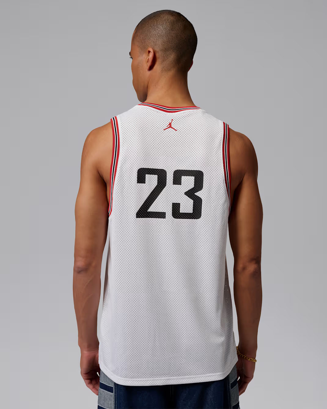 Jordan Brooklyn Men's Mesh Jersey White Gym Red Black 2