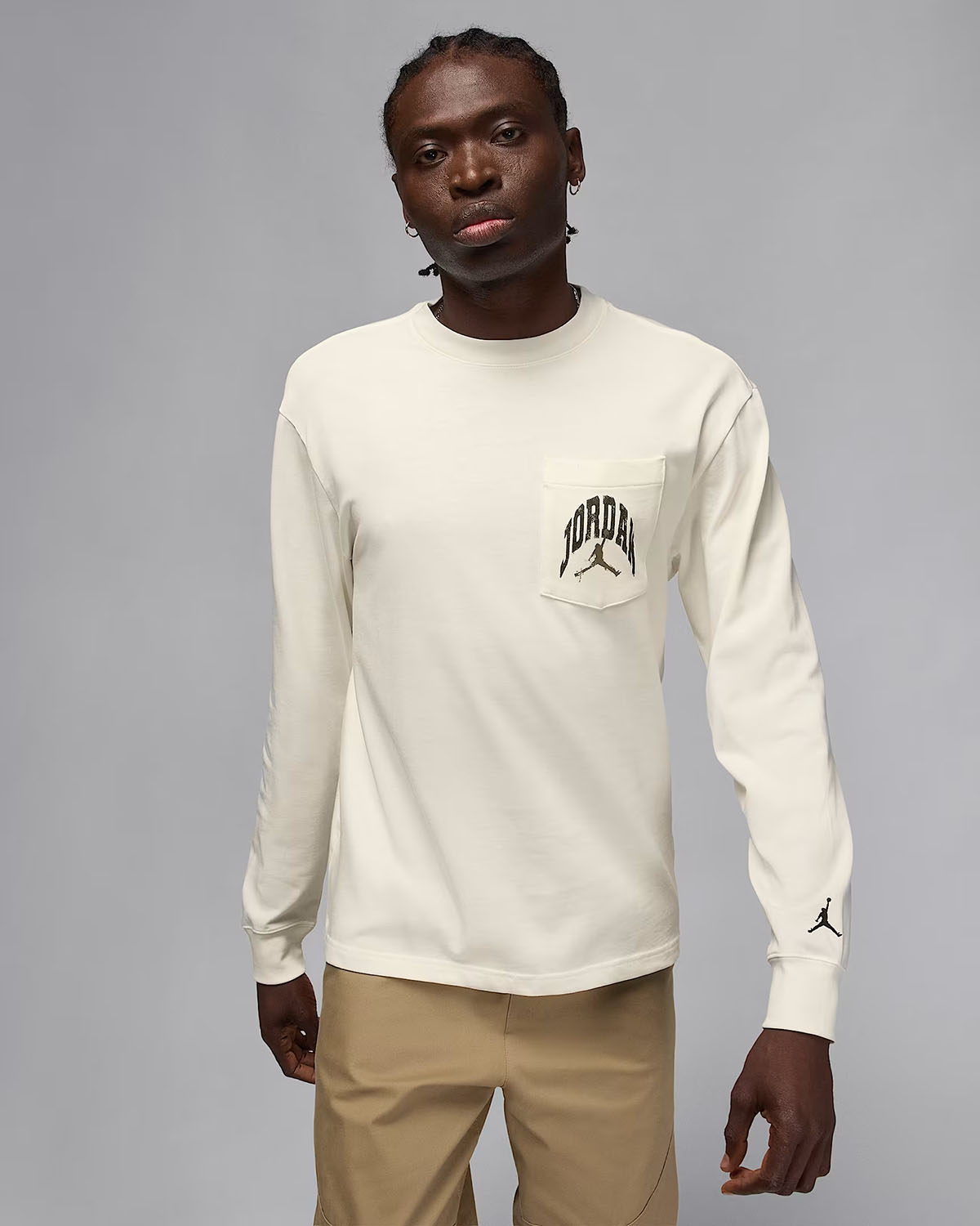 Jordan Brooklyn Mens Realtree Camo LOng Sleeve Pocket T Shirt Sail