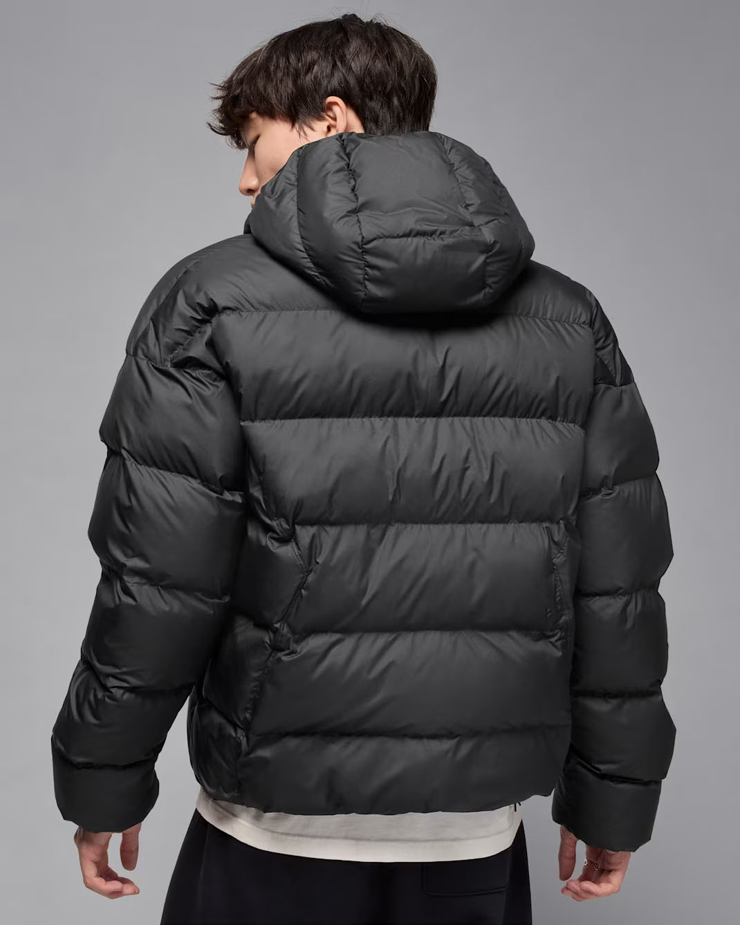 Jordan Brooklyn Mens Therma Fit Puffer Jacket Black White 2