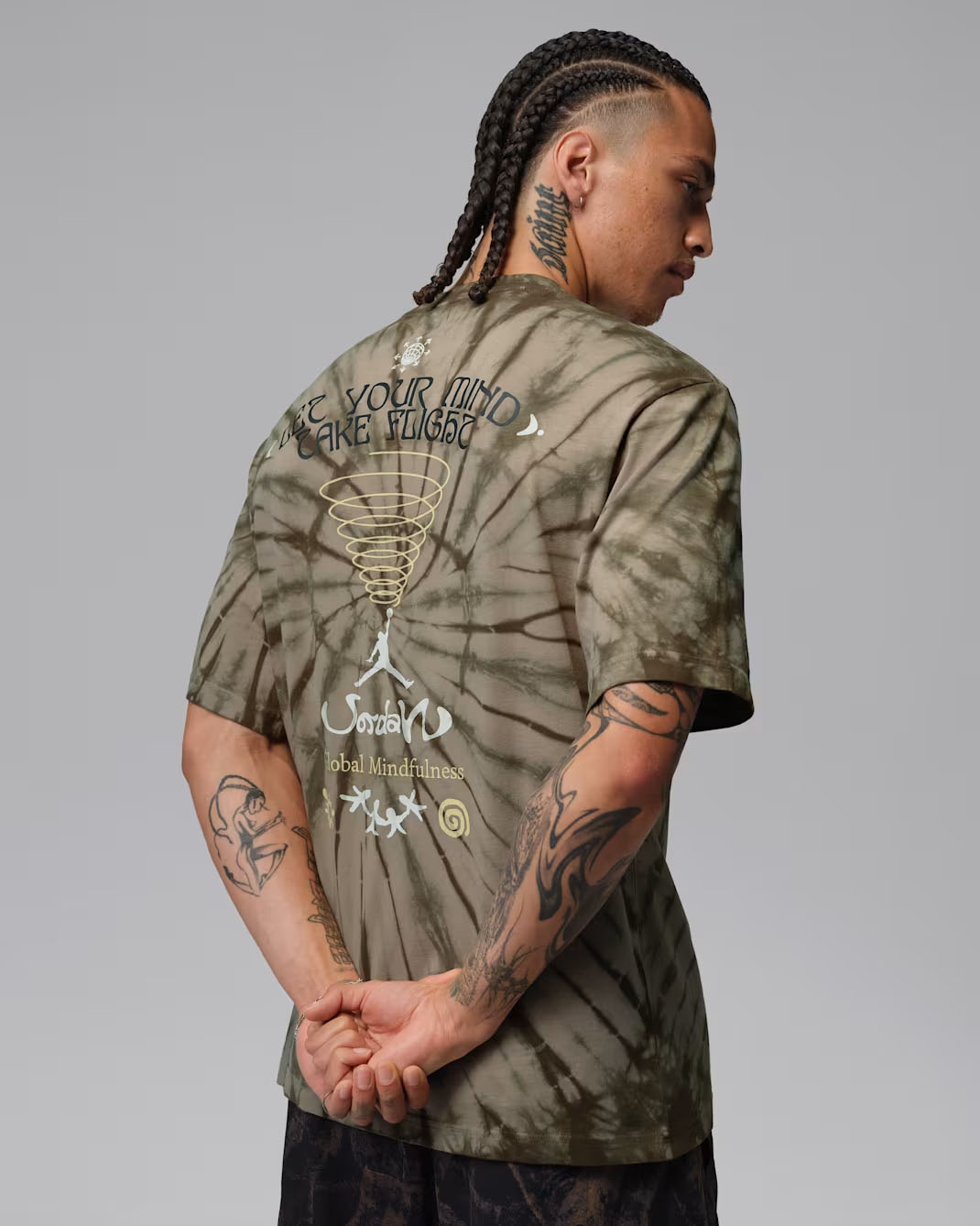 Jordan Brooklyn Men's Tie-Dye Festival T-Shirt Khaki 2