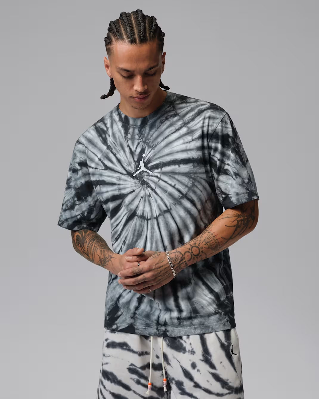Jordan Brooklyn Men's Tie-Dye Festival T-Shirt Sail Pale Ivory