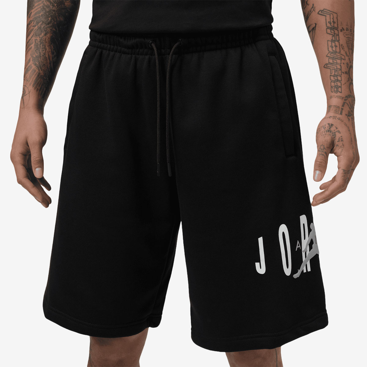 Jordan Brooklyn Stretch Fleece Mens Shorts Black White Grey 1