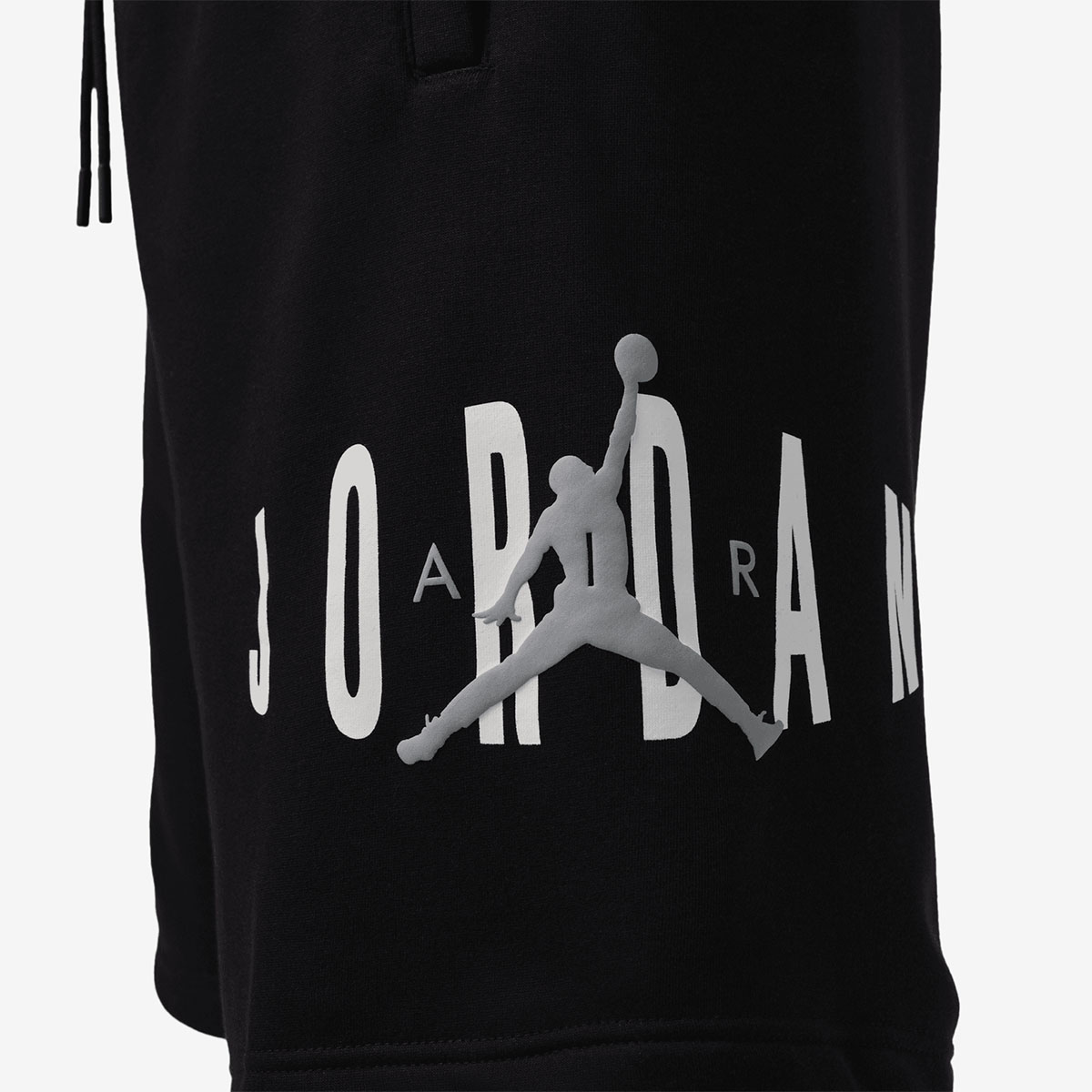 Jordan Brooklyn Stretch Fleece Mens Shorts Black White Grey 2