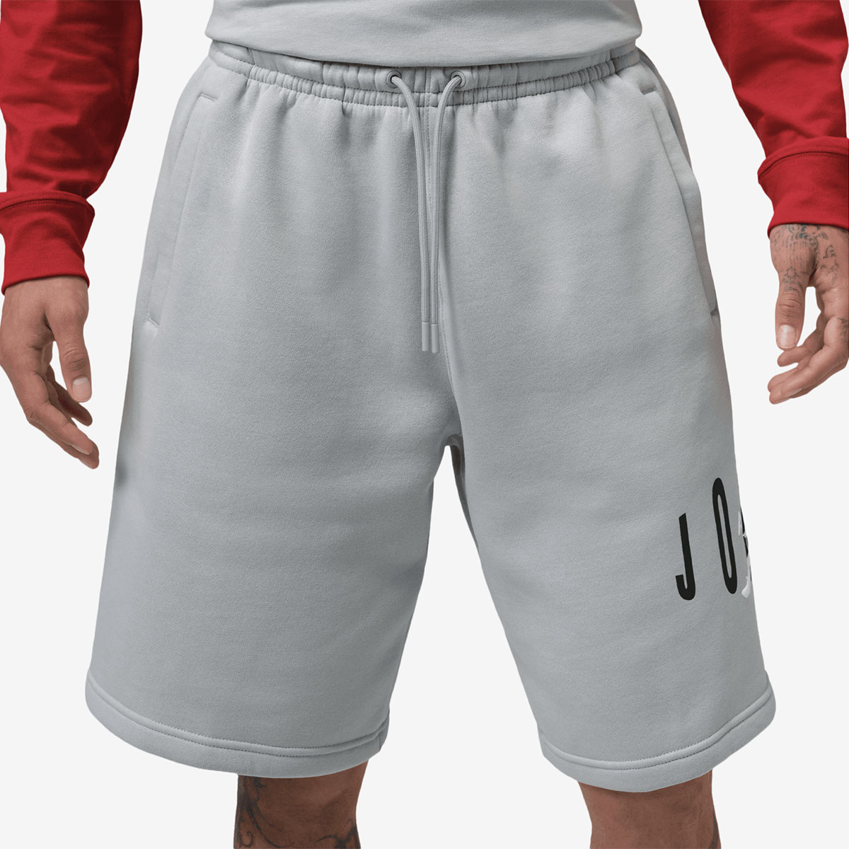 Jordan Brooklyn Stretch Fleece Shorts Grey Black White 1