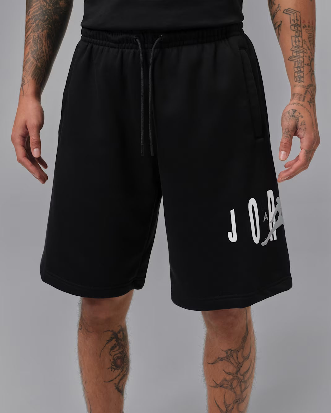 Jordan Brooklyn Stretch Men's Fleece Shorts Black Wolf Grey 1
