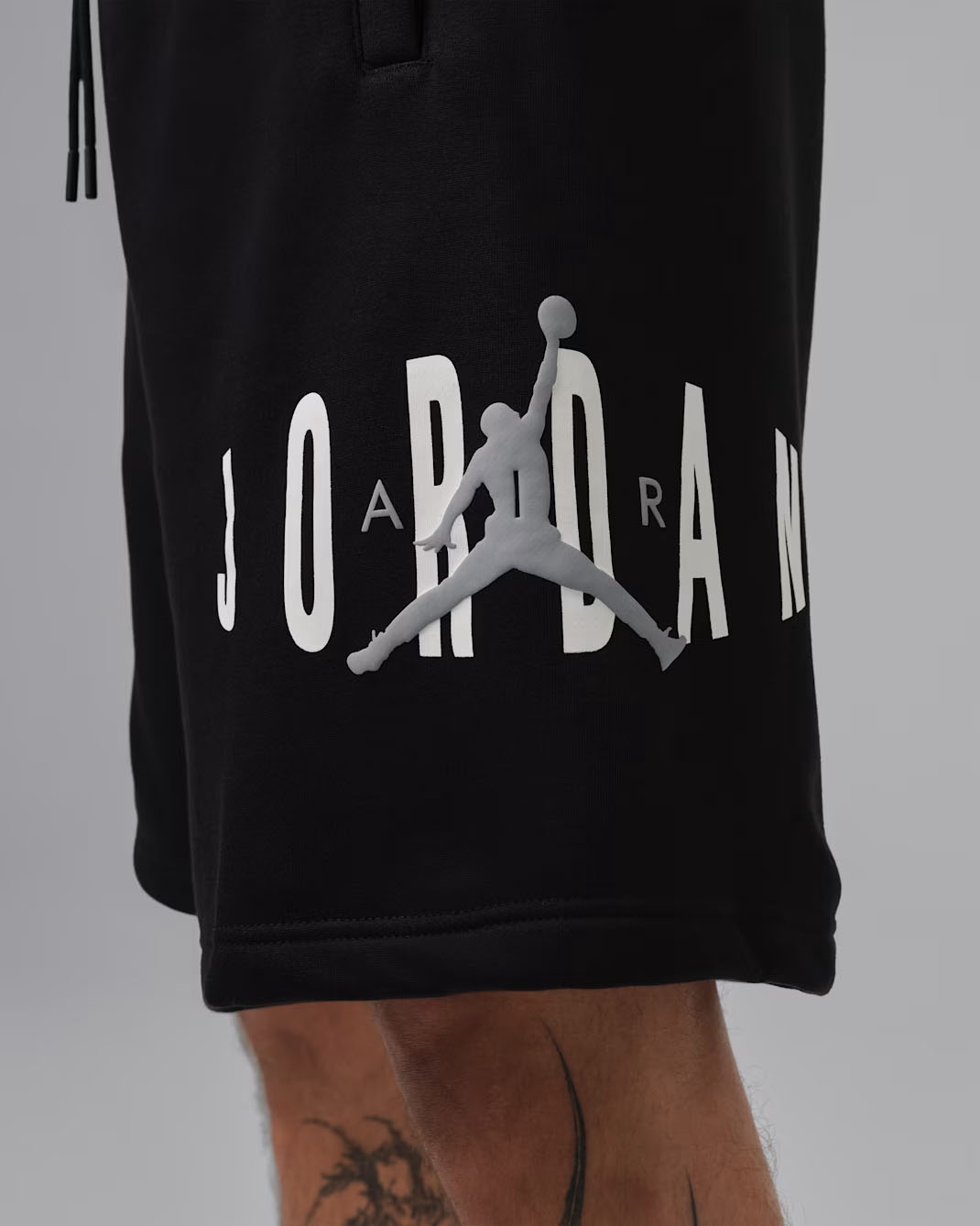 Jordan Brooklyn Stretch Men's Fleece Shorts Black Wolf Grey 3