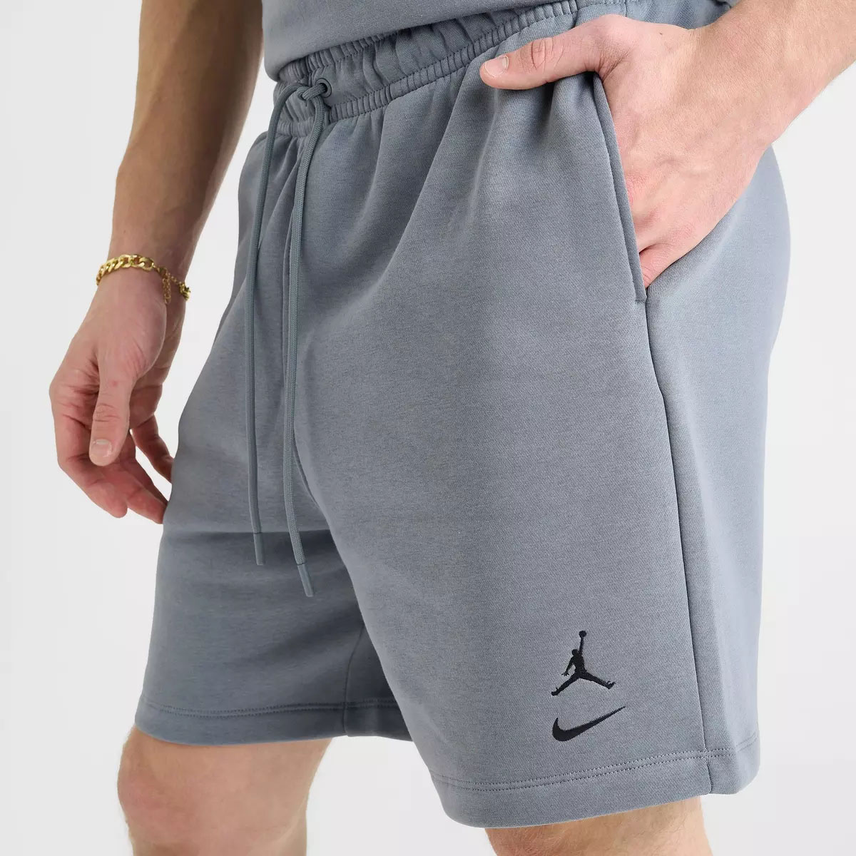 Jordan Brooklyn Swoosh Men’s Fleece Shorts Grey