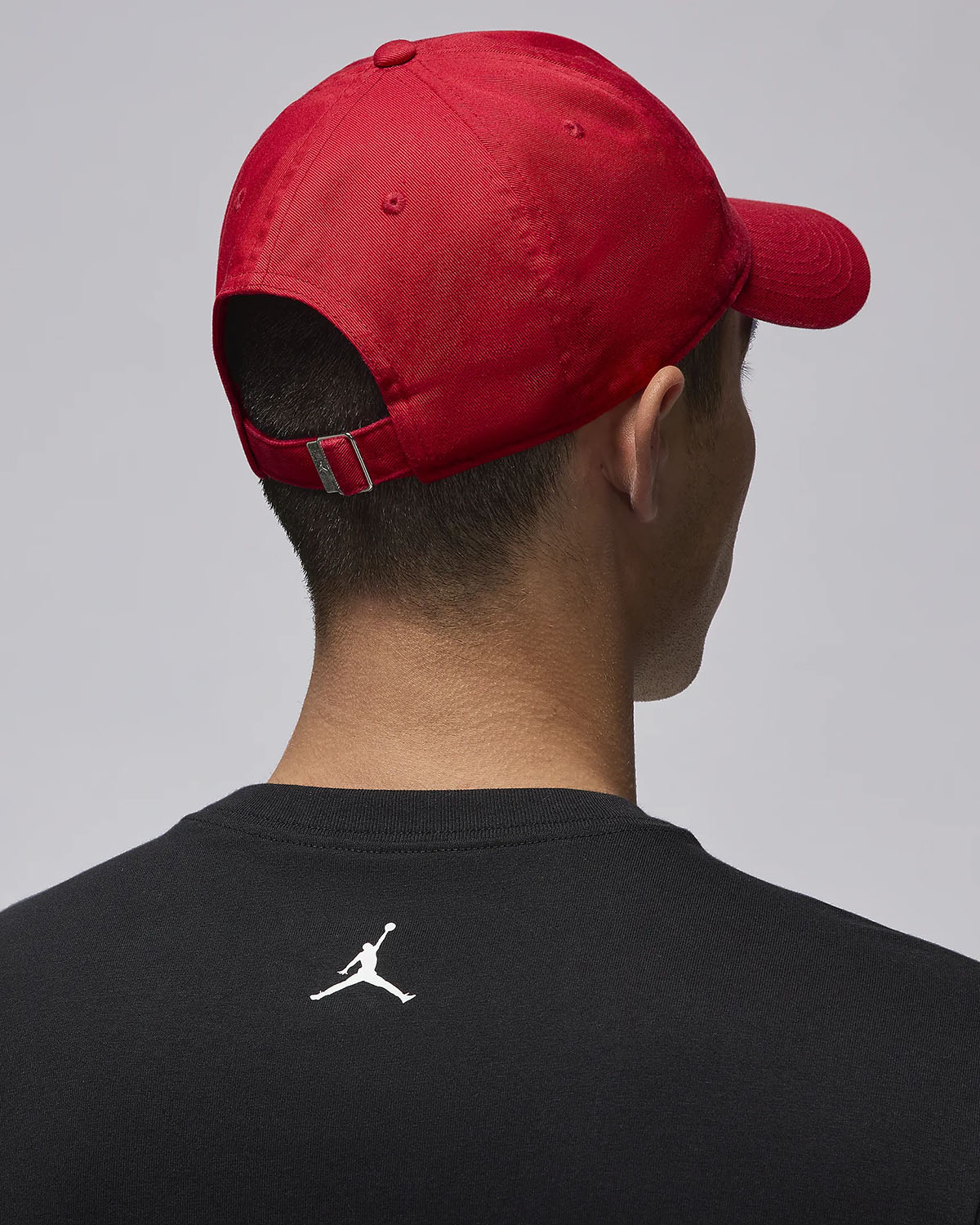 Jordan Club Cap Curved Bill Dad Hat Gym Red Black 1