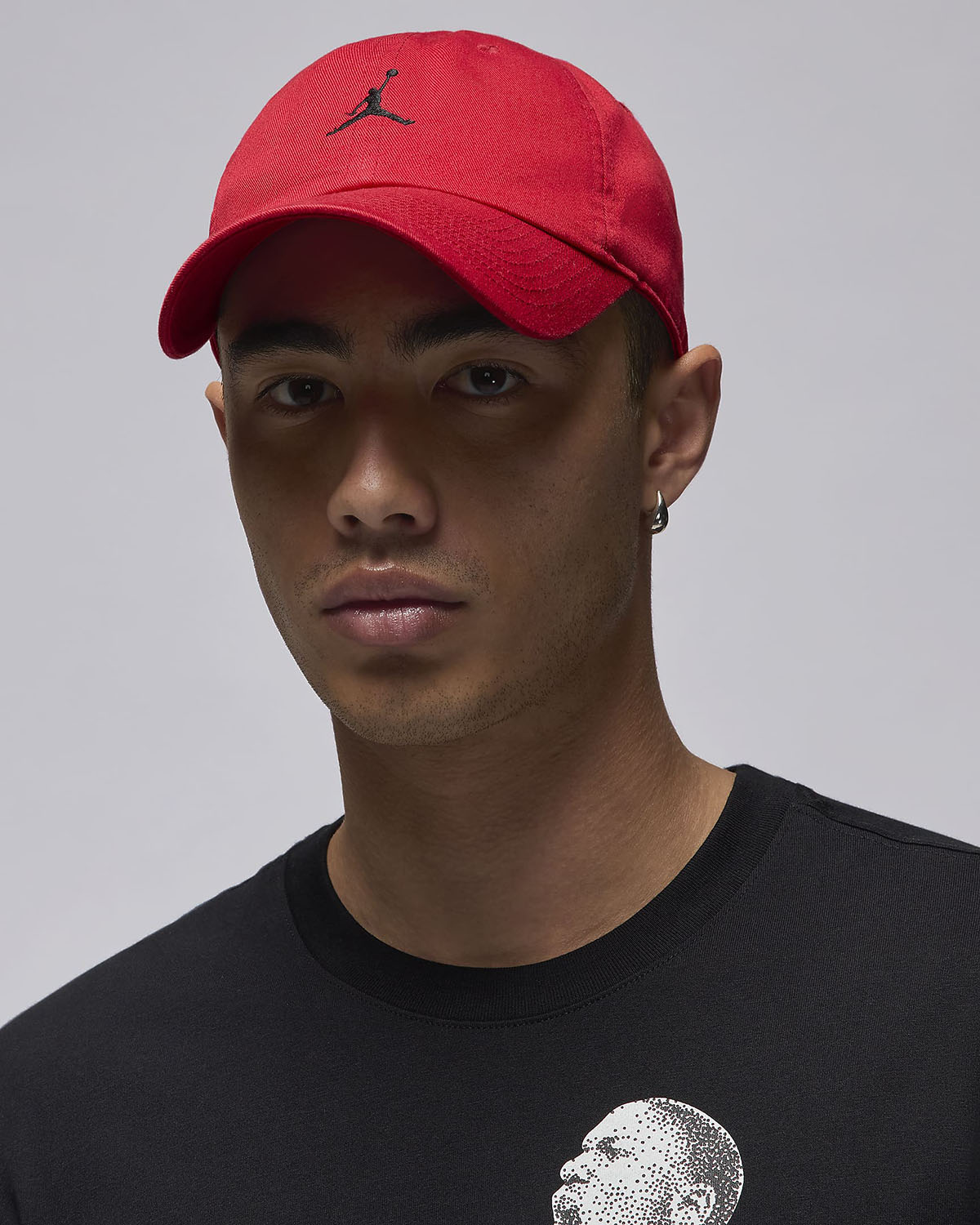 Jordan Club Cap Curved Bill Dad Hat Gym Red Black