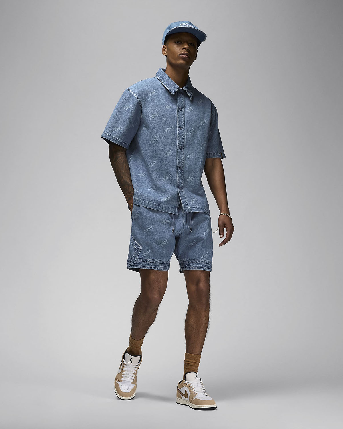 Jordan Denim Shirt Hats Shorts