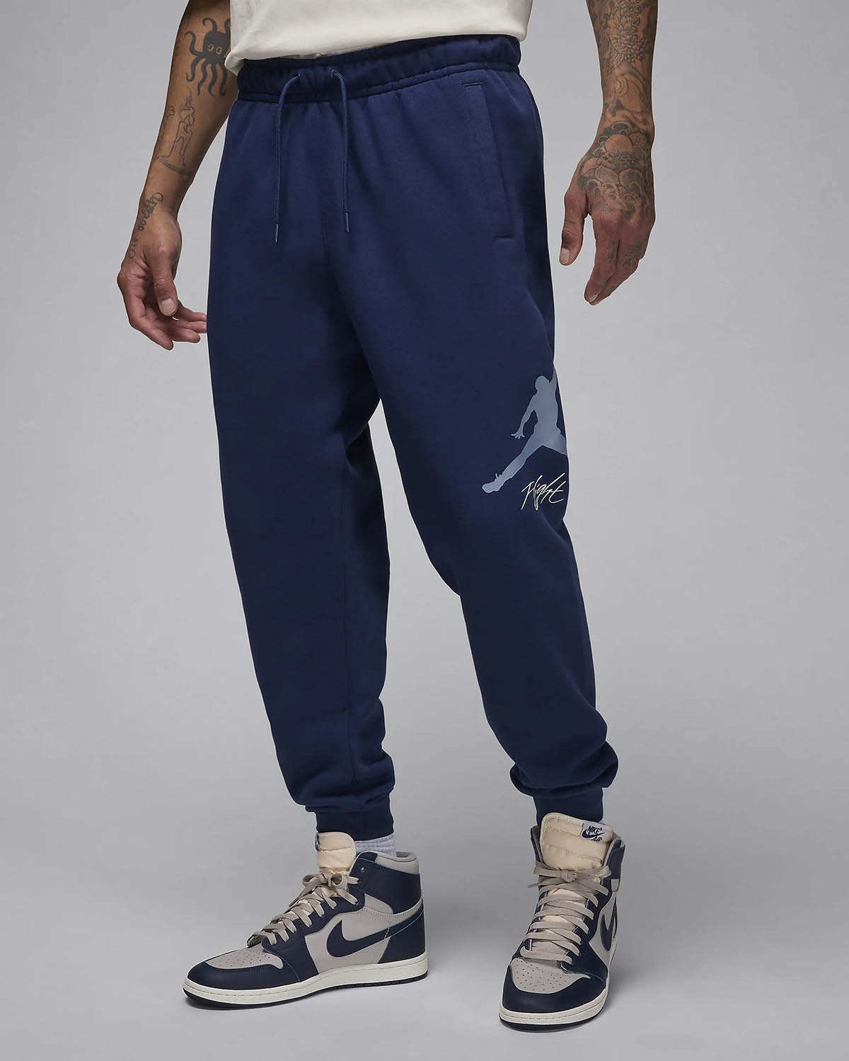 Jordan Essentials Fleece Baseline Pants Midnight Navy Ashen Slate 1
