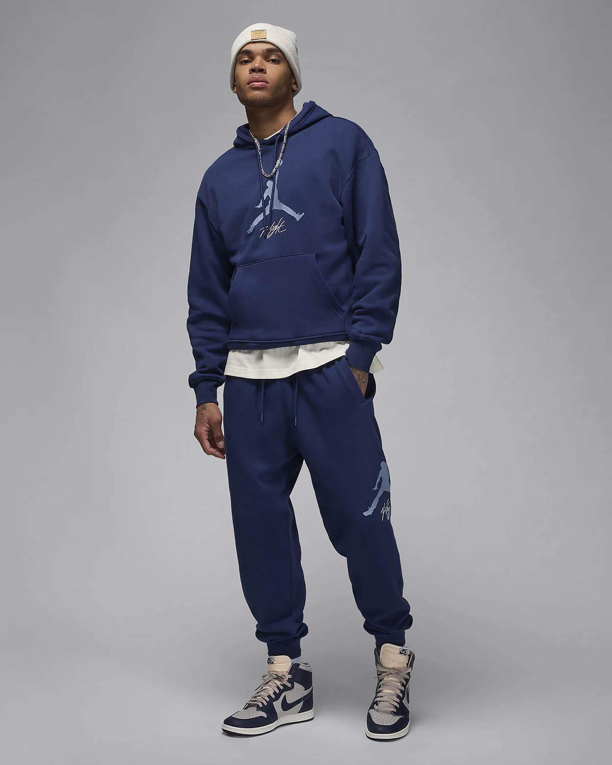 Jordan Essentials Fleece Baseline Pants Midnight Navy Ashen Slate