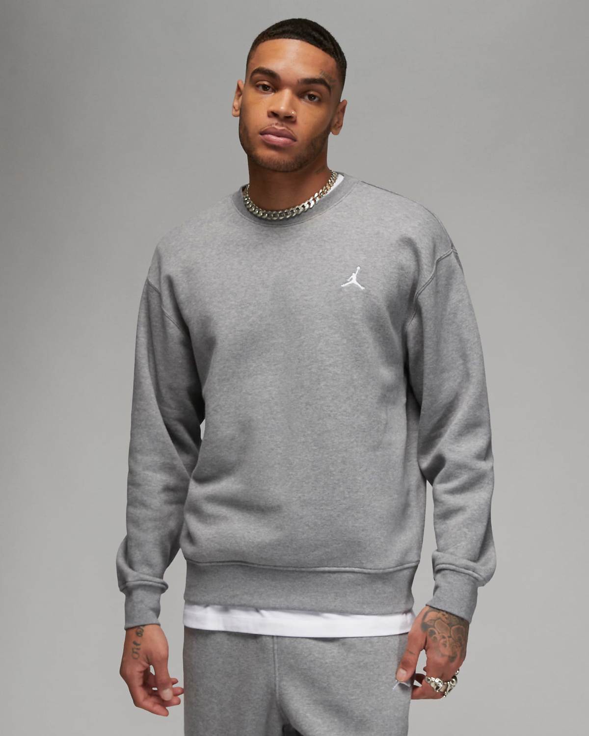 Jordan-Essentials-Fleece-Crewneck-Sweatshirt-Grey-Carbon-Heather