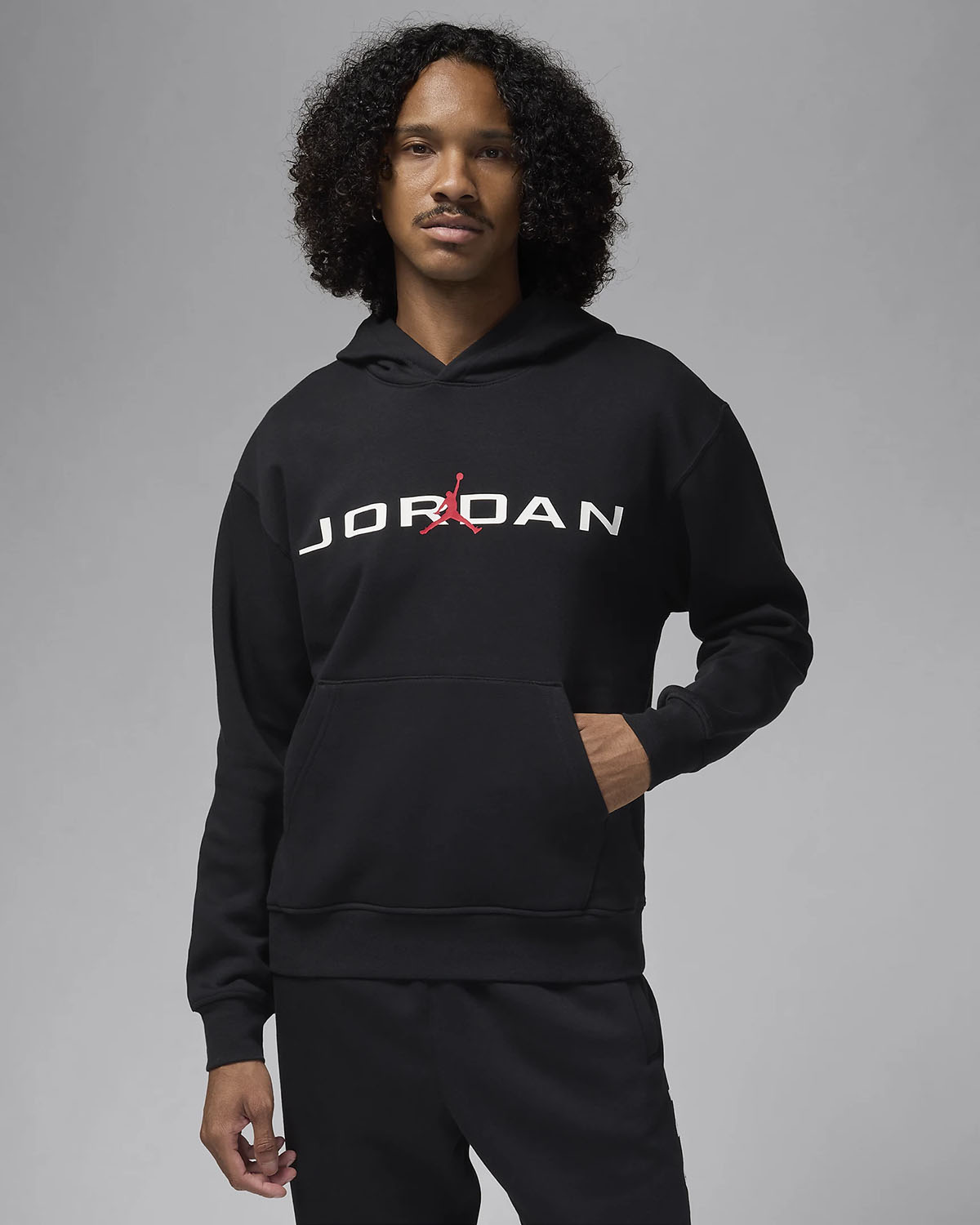 Jordan-Essentials-Fleece-Hoodie-Black-White-Red