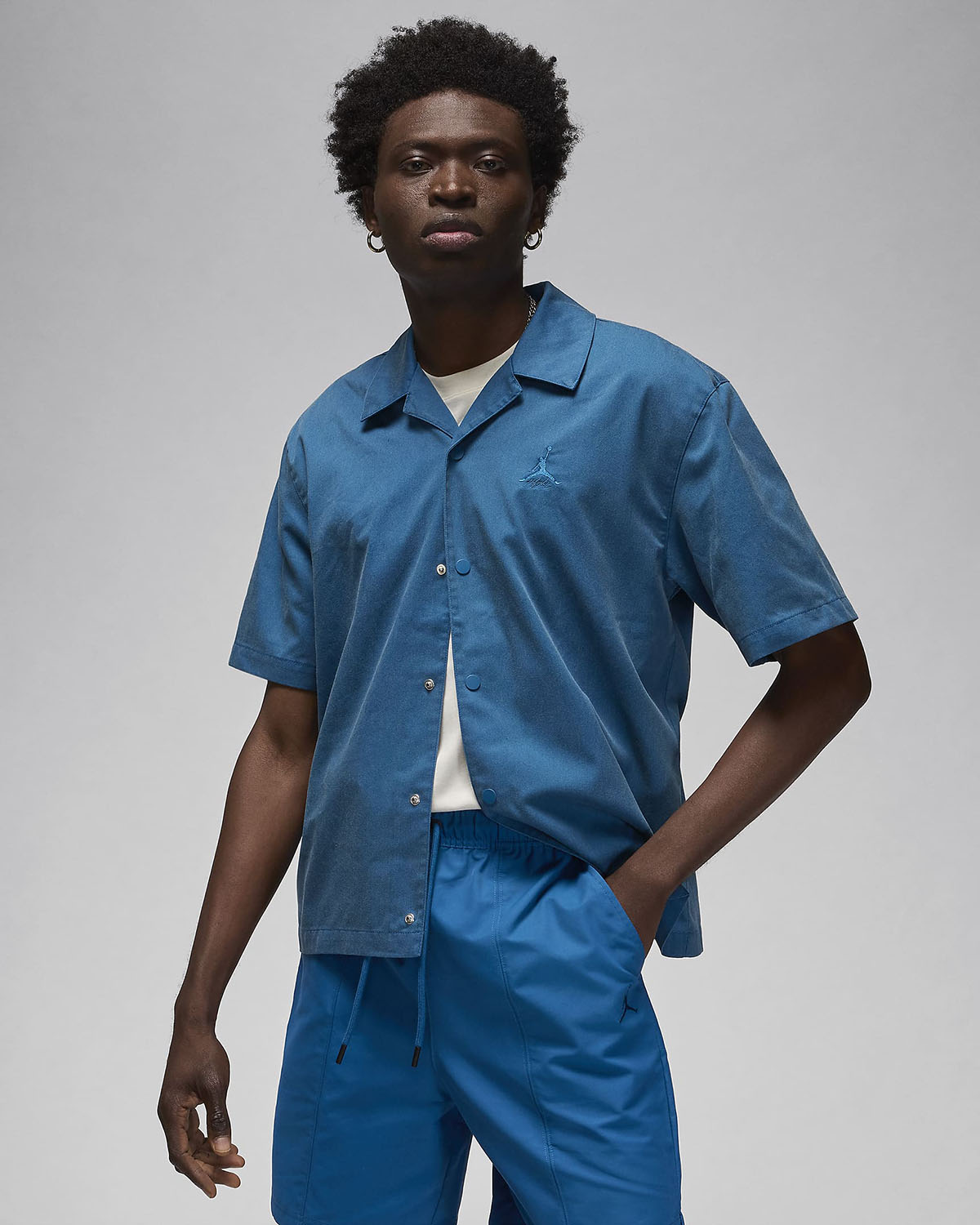 Jordan Essentials Statement Woven Top Industrial Blue 1