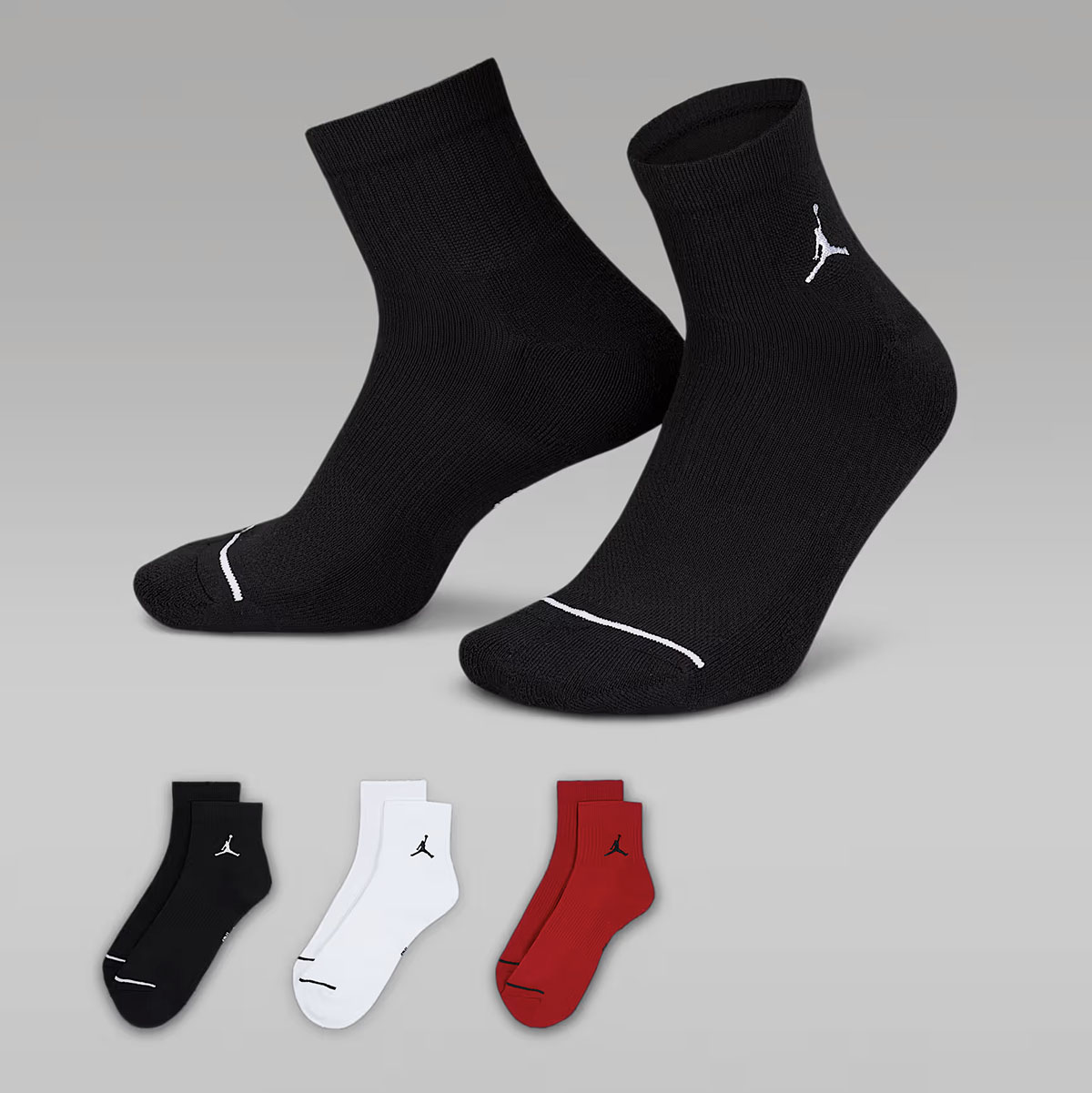 Jordan-Everyday-Ankle-Socks-3-Pairs-Black-White-Red