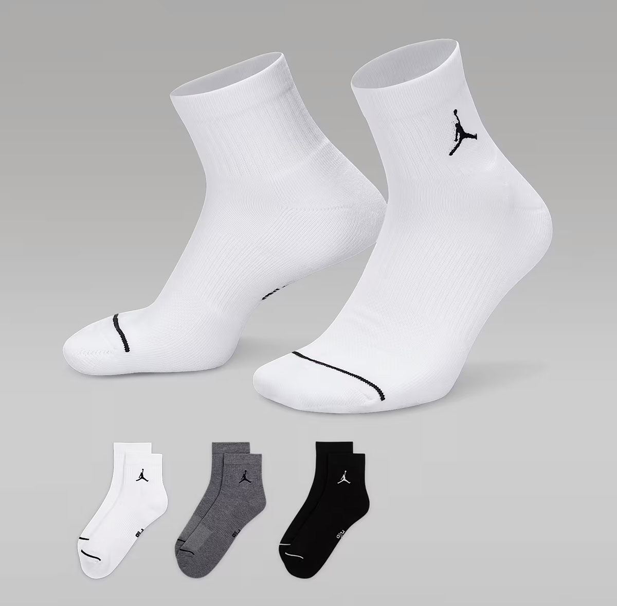 Jordan Everyday Ankle Socks White Black Grey