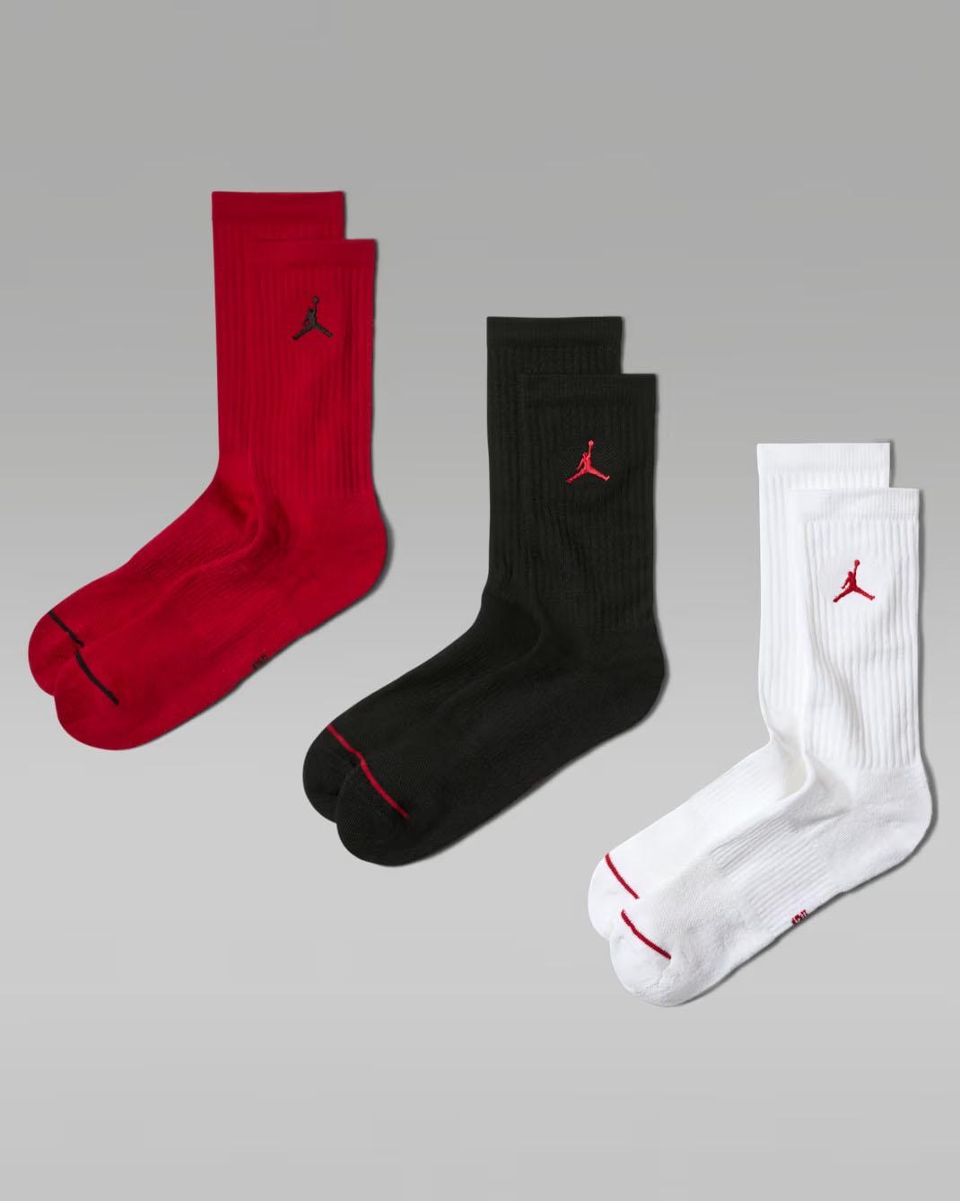 Jordan Everyday Crew Socks Red Black White 1