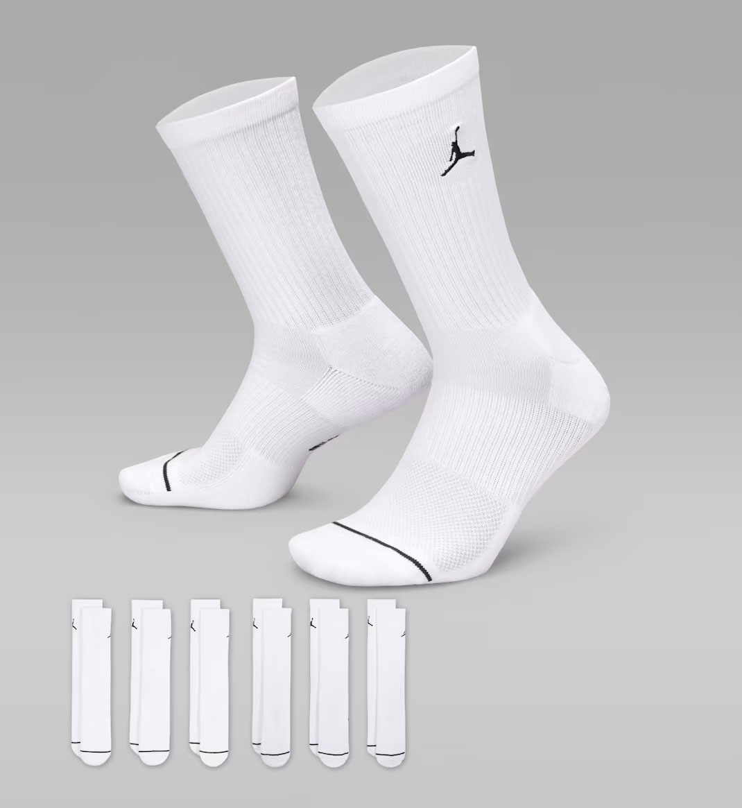 Jordan Everyday Cushioned Crew Socks White Black