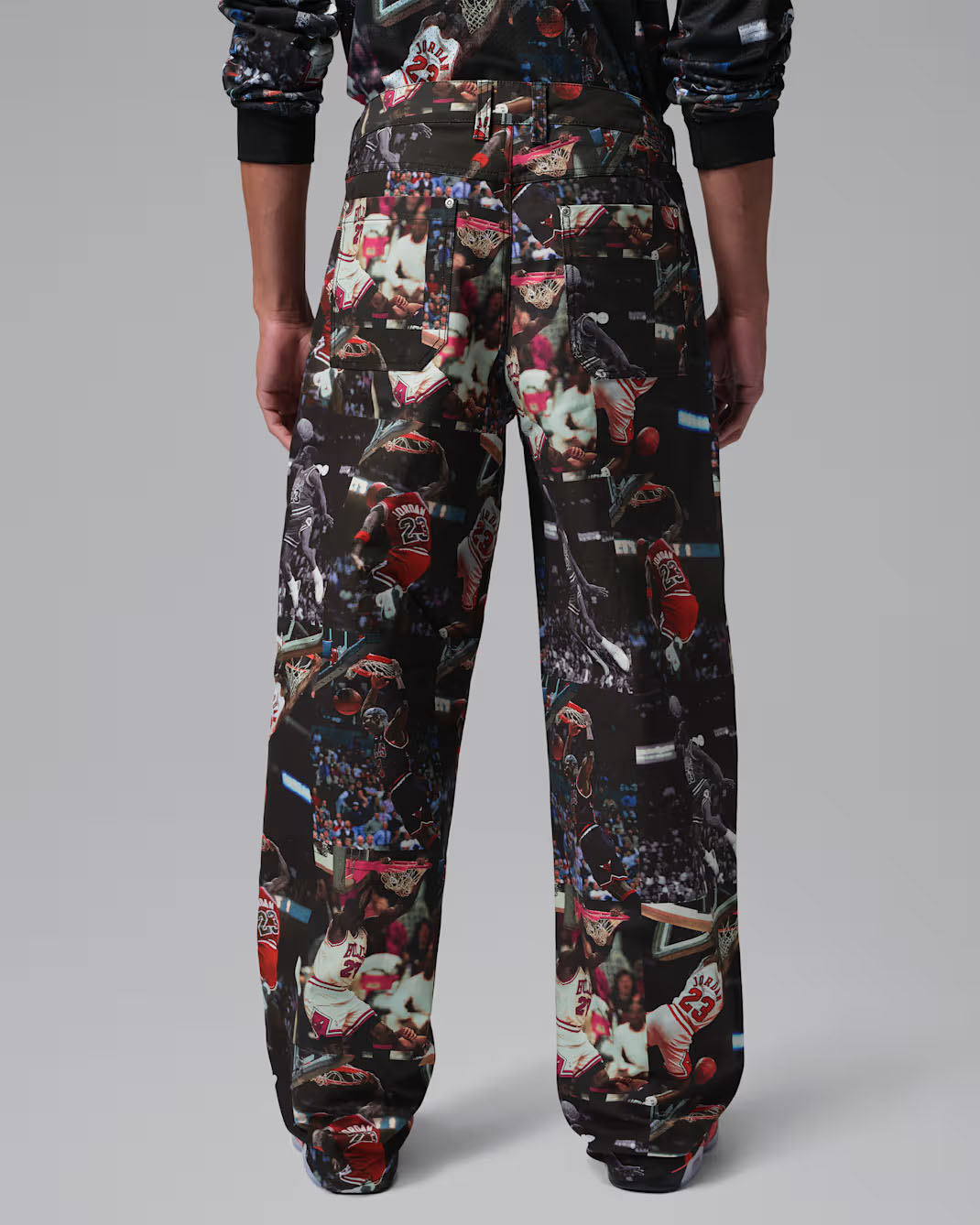 Jordan Flight All Over Print Mens Woven Pants Black 2