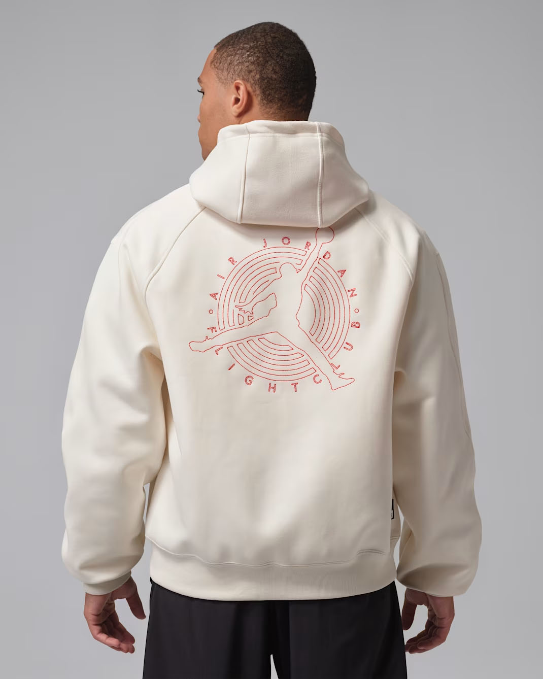 Jordan Flight Club Fleece Mens Full Zip Hoodie Pale Ivory 2