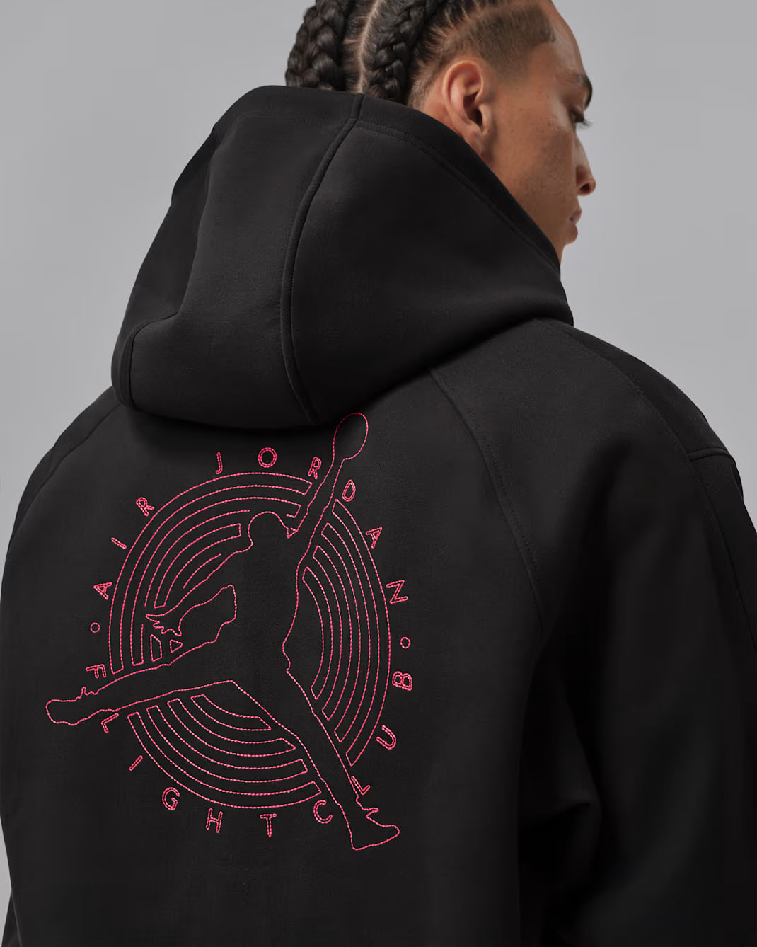 Jordan Flight Club Full Zip Knit Hoodie Sweatshirt Black Red 5