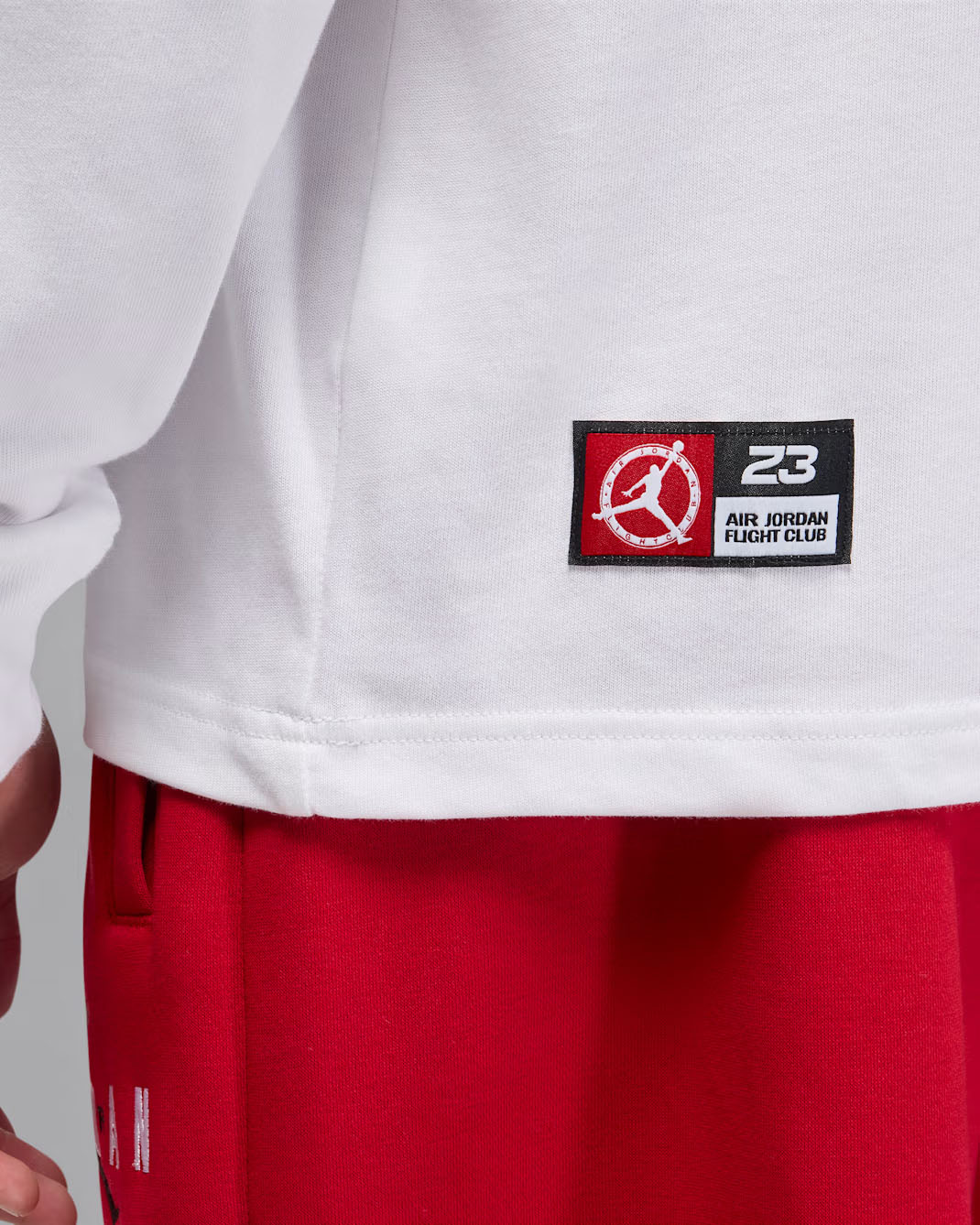 Jordan Flight Club Mens Long Sleeve T Shirt White Red 3